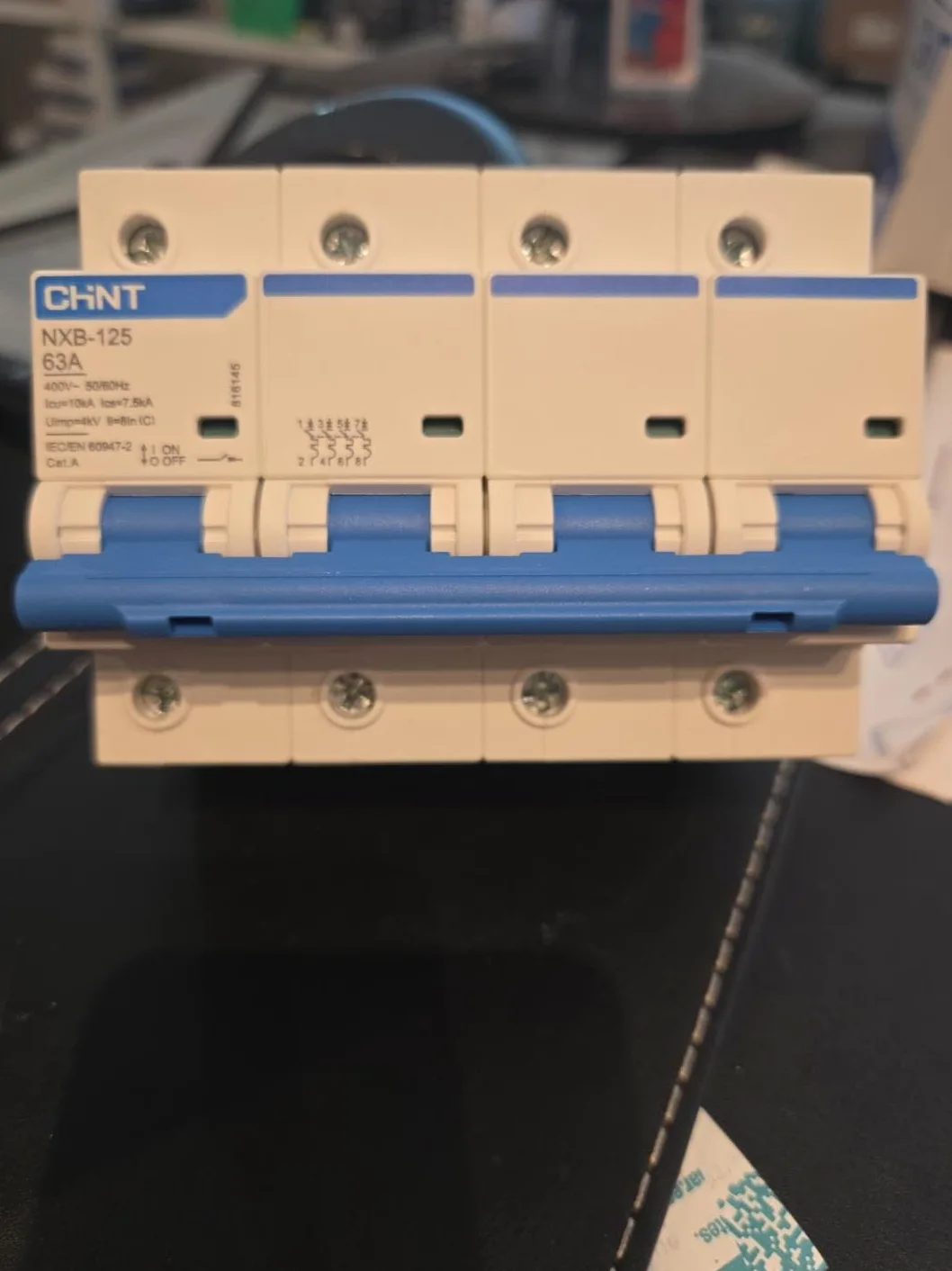 CHINT NXB-125 4P C63 – Interruptor automático magnetotérmico modular, 4 polos, 63 A – IEC/EN 60947-2
