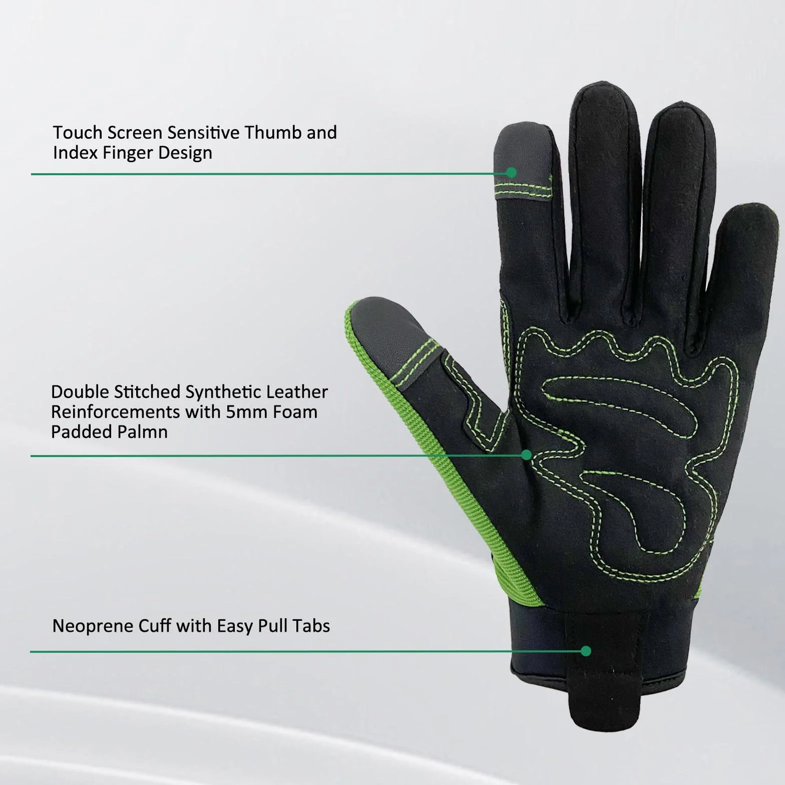 Guantes de Jardinería para Mujeres y Hombres, Guantes de Jardín con Pantalla Táctil, Guantes de Trabajo Resistentes a Espinas y Perforaciones, Regalos de Jardinería para Mujeres (verde, L)