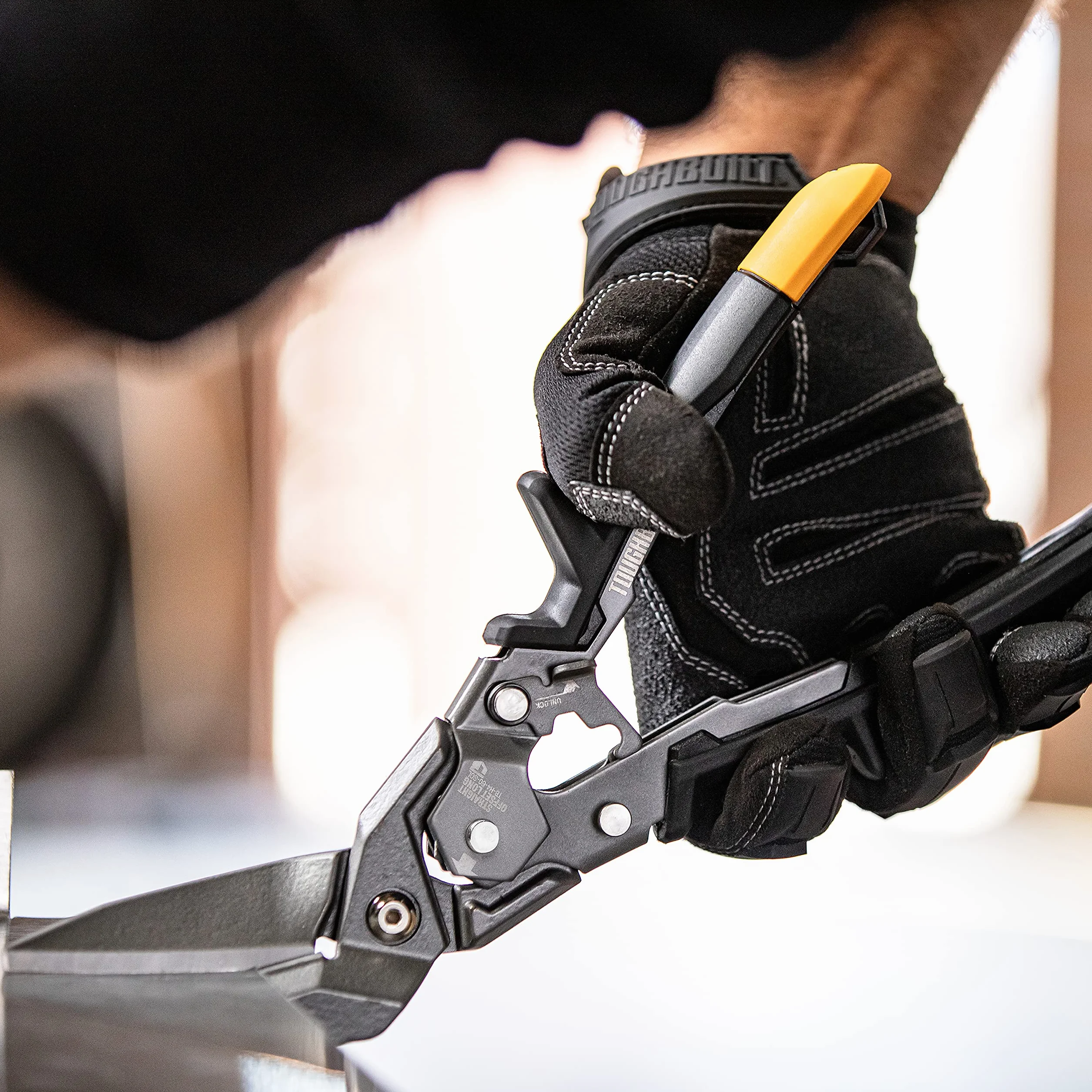 ToughBuilt H4-60-SOL Aviación Tin Snip Straight Offset corte largo, (TB-H4-60-SOL)