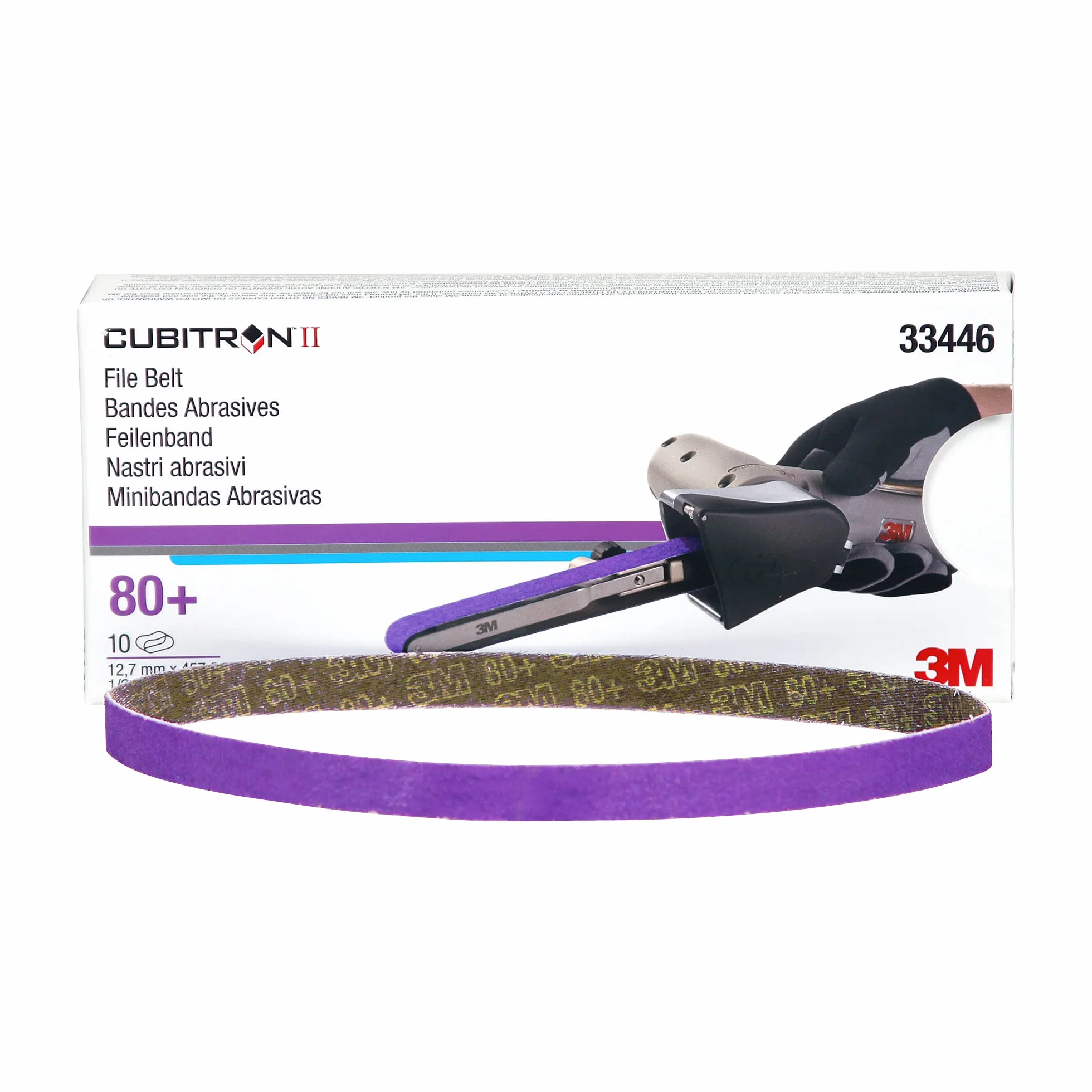 3M 33446 Cubitron II 1/2 x 18 File Belt - 10 Belts/Box by Cubitron