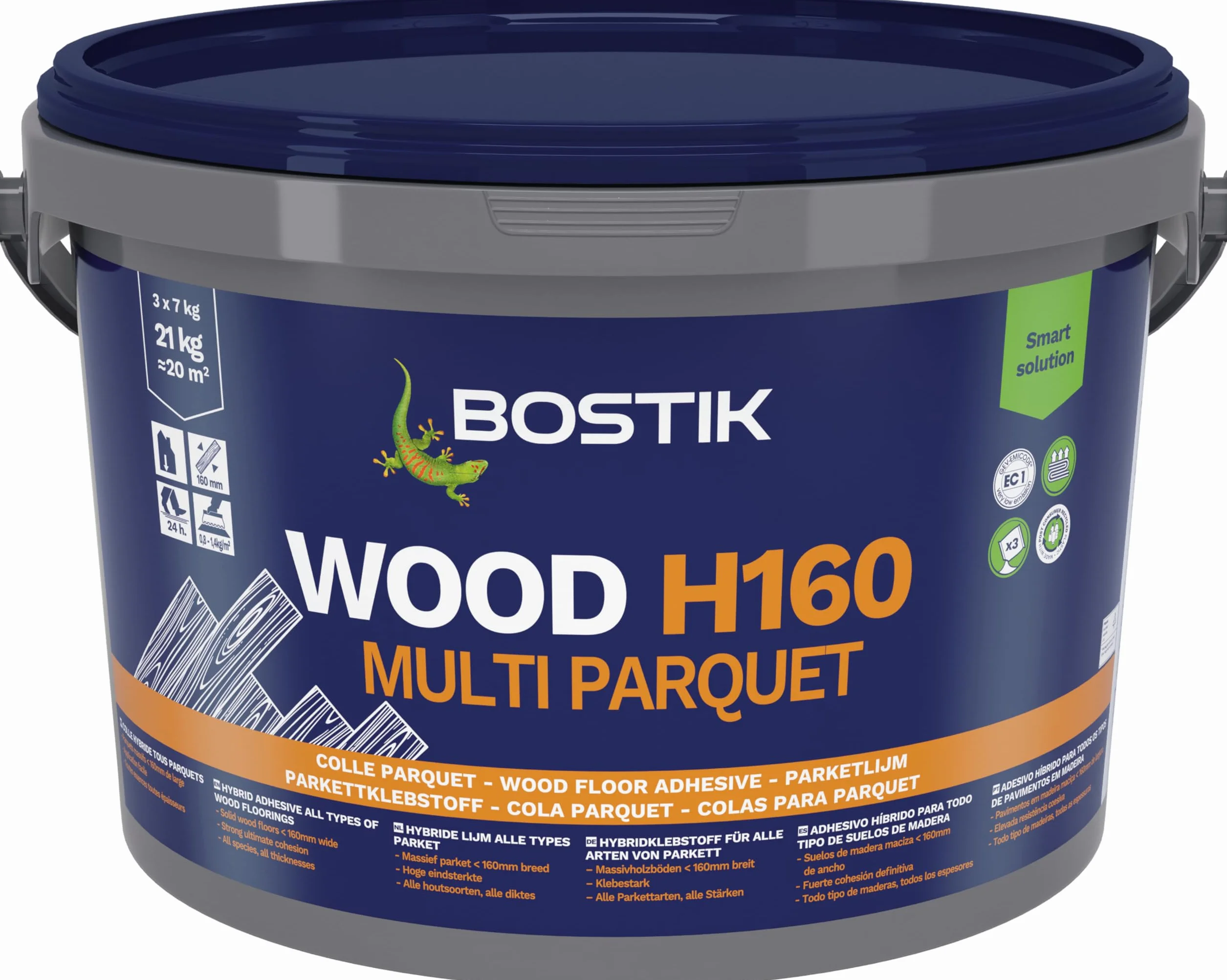 BOSTIK WOOD H160 MULTI PARQUET Beige, Adhesivo Híbrido para Pavimentos de Madera, 21 kg
