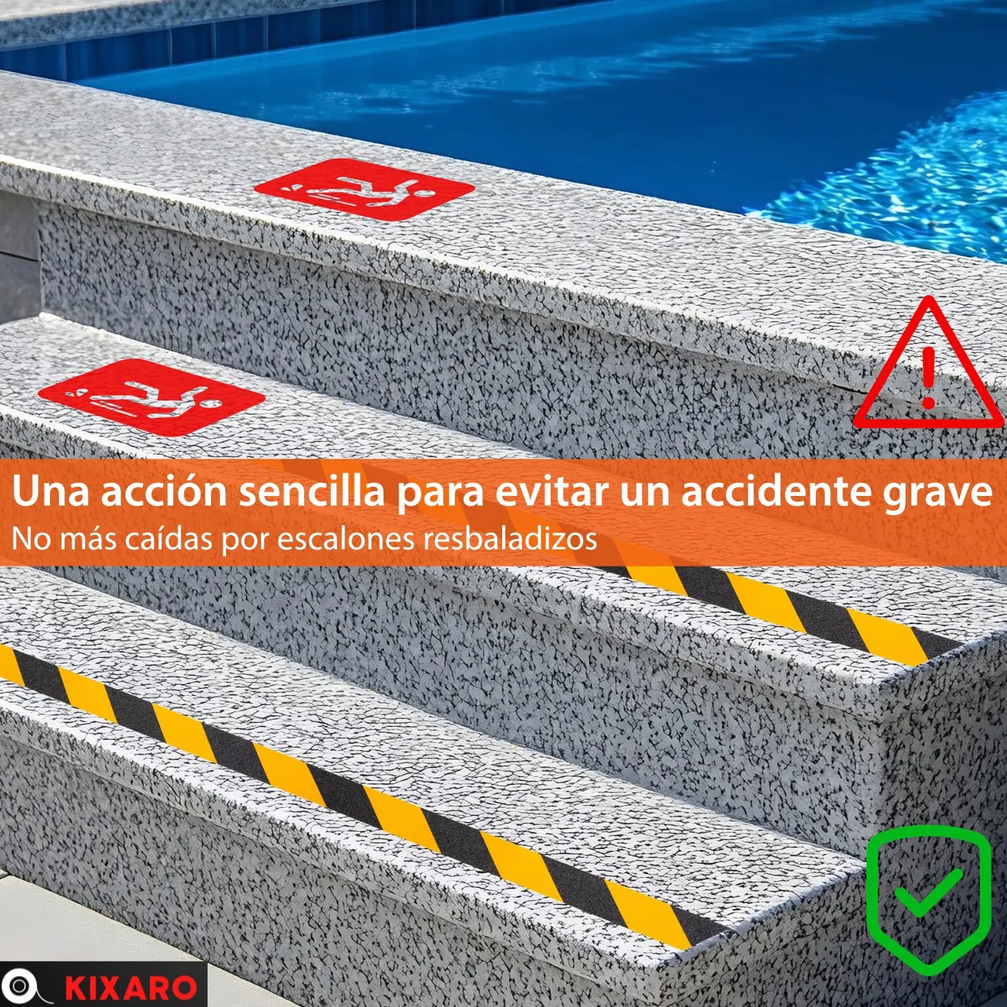 Cinta Antideslizante Escaleras Piscina Bañera Suelo 10m x 5cm Cinta Antideslizante Adhesiva Amarillo Negro x2 Rollos Tiras Antideslizantes Exterior Interior ✯GARANTÍA VIDA✯ Antideslizante Escalera