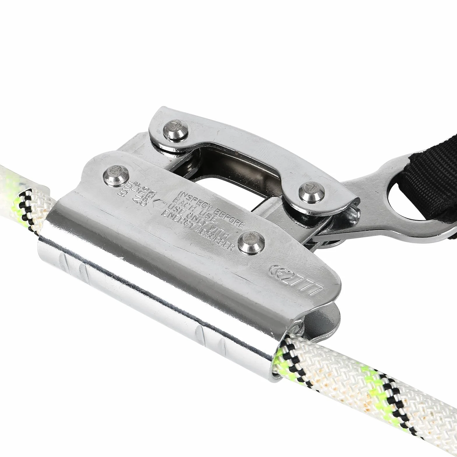 MENAYODA Dispositivo de seguridad de altura con cable de 12 mm, 10 m, amortiguador de banda, PSA