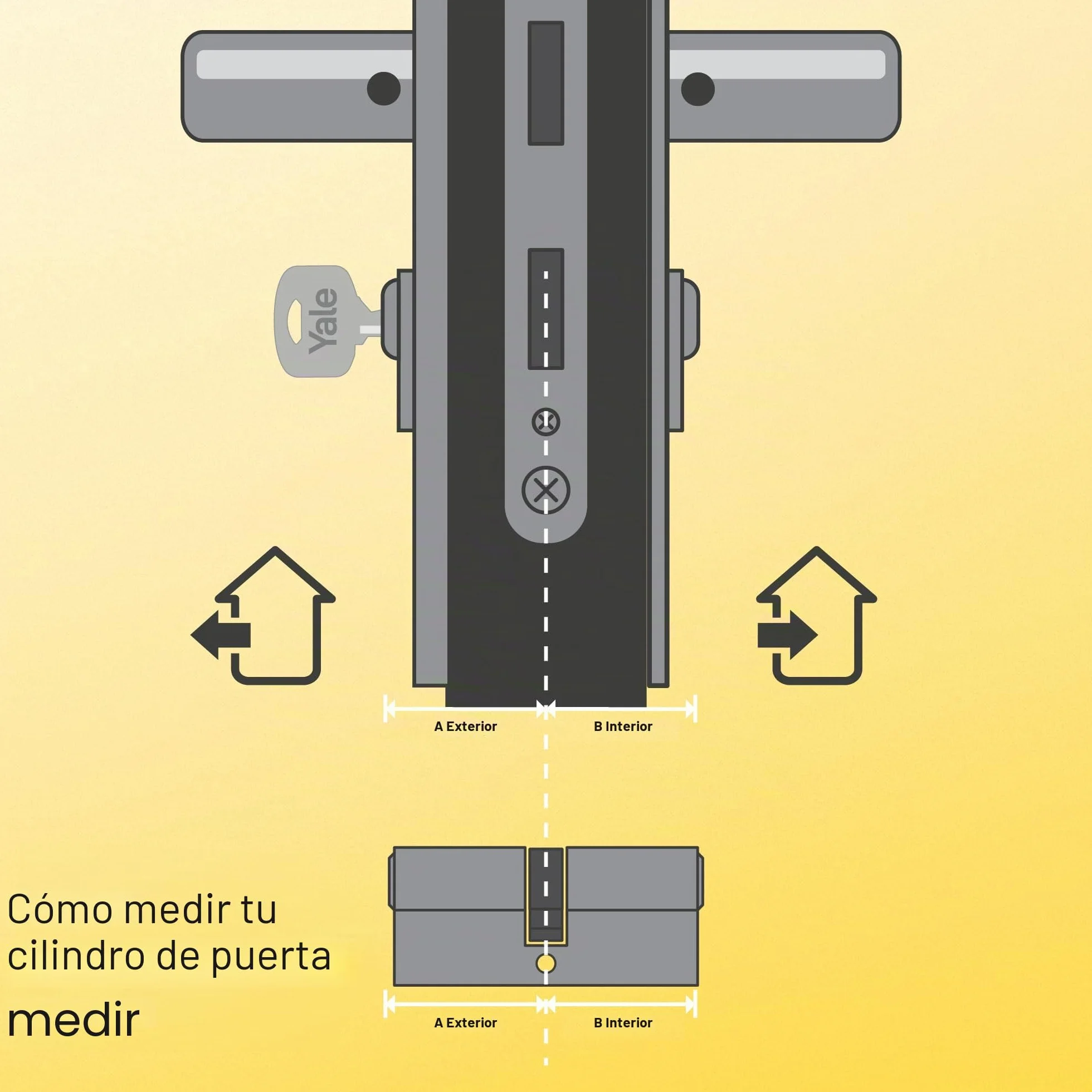 Yale YC2100 DB 30X30 NI - Cilindro de cerradura de embrague, Níquel, 30x30 mm