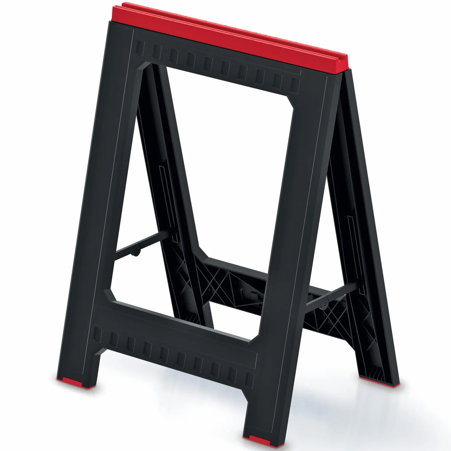 Caballete de trabajo plegable (1 unidad, plegable, soporte fijo, patas antideslizantes, capacidad de carga de 350 kg)