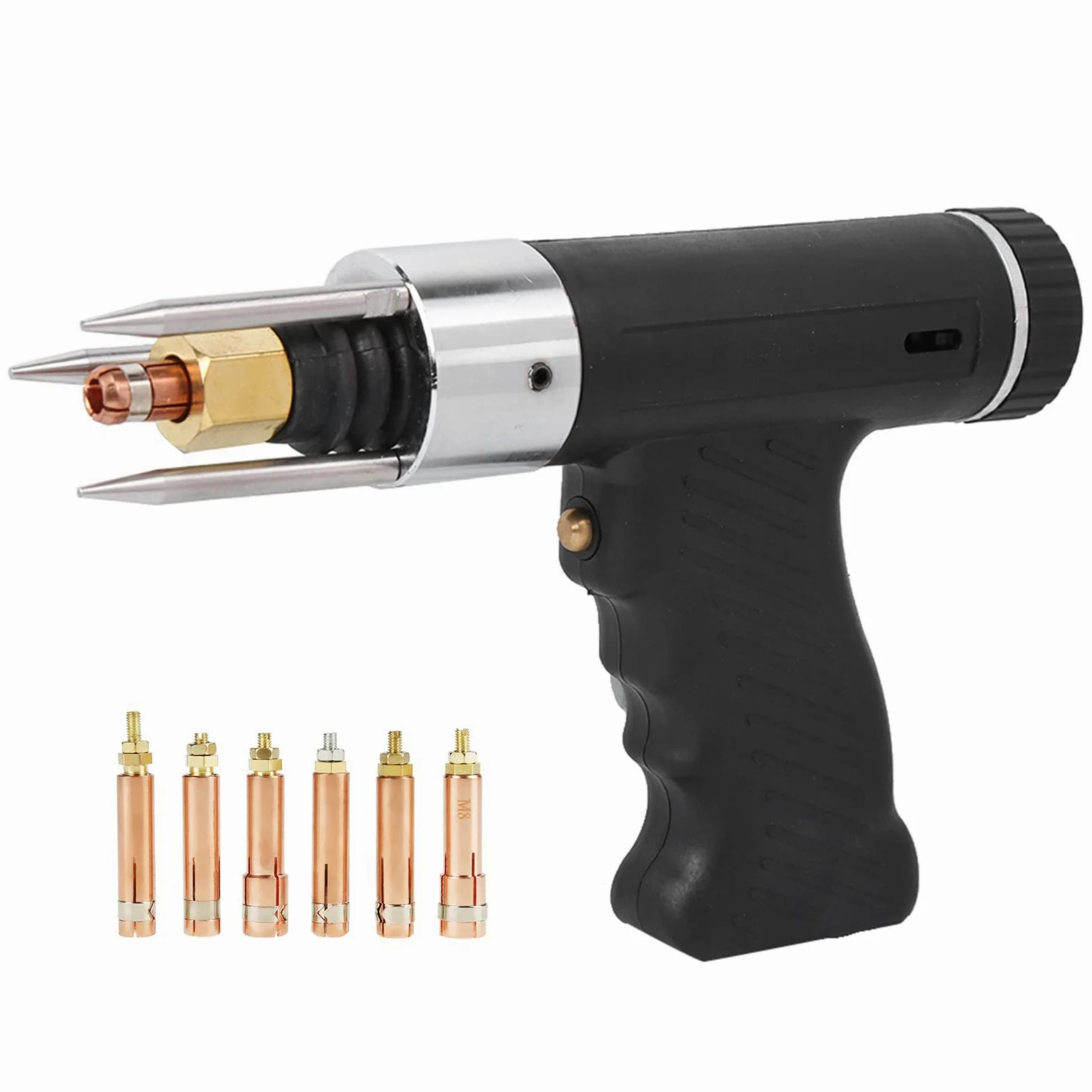 Pistola de Soldadura de Pernos, Pistola de Soldadura de Pernos de Descarga de Capacitor con Juego de Soplete de Soldadura de Pinza M3 a M10 de 6 Piezas