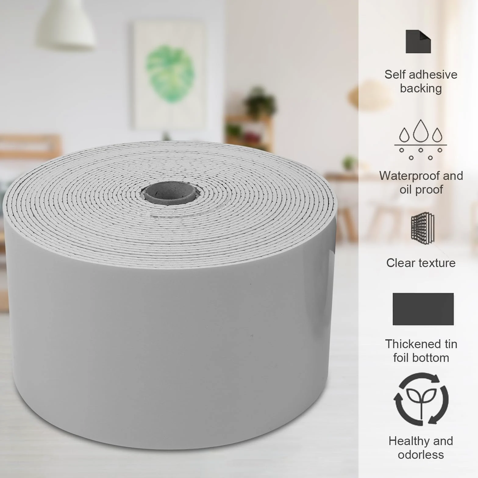 Rodapié blando de 10 m más ancho y grueso, tira decorativa flexible autoadhesiva, perfiles de transición para el suelo, molduras de suelo, zócalos de pared, vetas de madera de mármol (1, gris, 10 m x