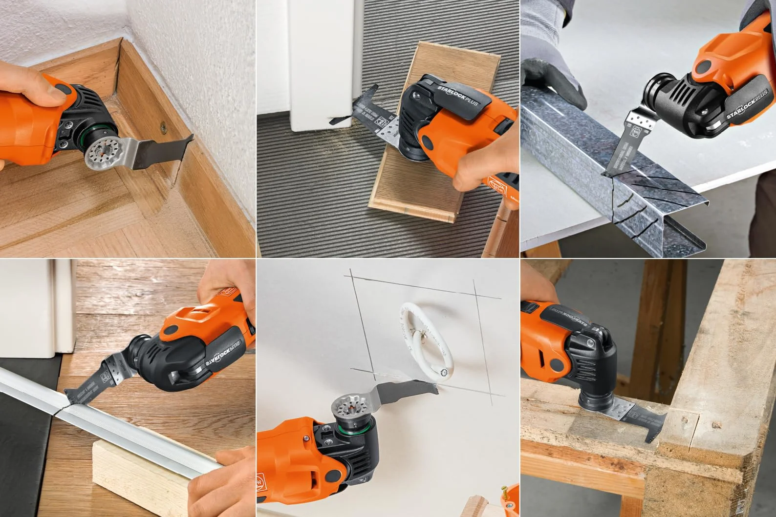 FEIN E-Cut Combo Starlock Wood & Metal, Alojamiento SL,Set con 3 hojas de sierra de recambio E-Cut para trabajos de aserrado en madera y metal.