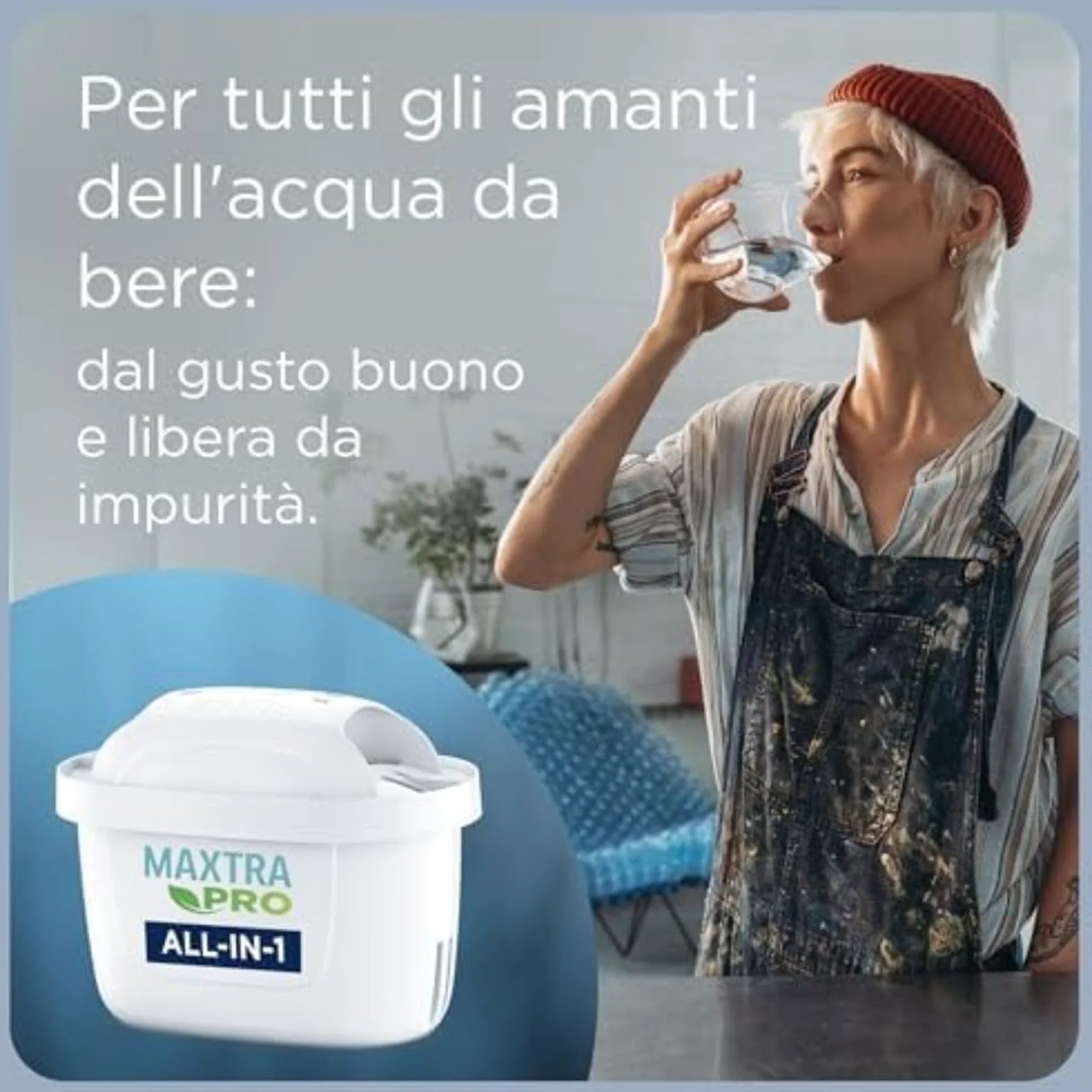 Filtro de agua potable, reduce cloro, sarro, PFAS y metales, compatible con botellas de agua con filtro, 1 caja (6 unidades)