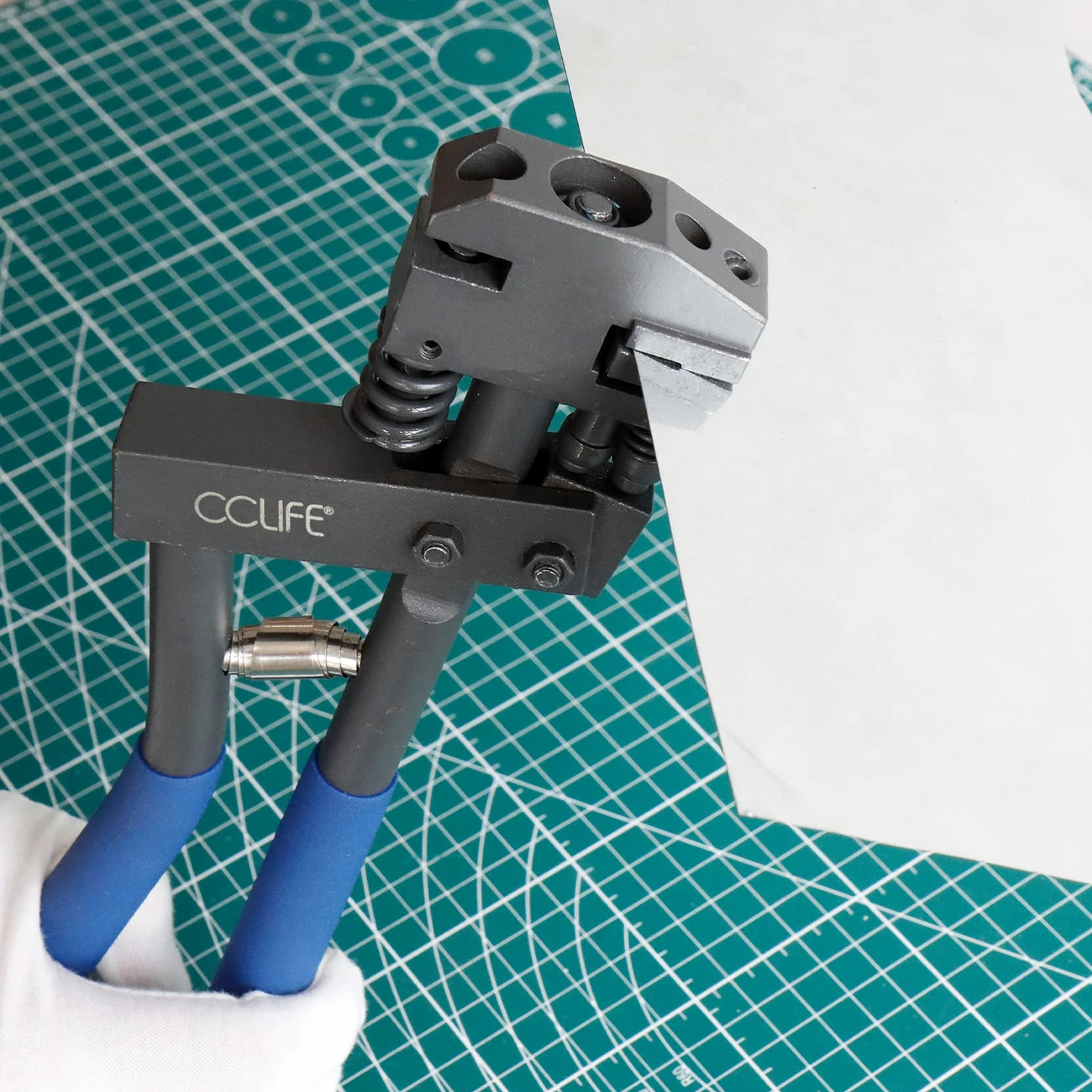 CCLIFE Ø5mm sacabocados para crimpar CombinadoMordaza para taladrar y doblar chapa