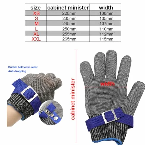 Guantes de seguridad resistentes a cortes, alambre de acero reforzado para máxima protección en trabajos de motosierra, ideales para chefs, carniceros, porteadores y carpinteros, par ambidiestro