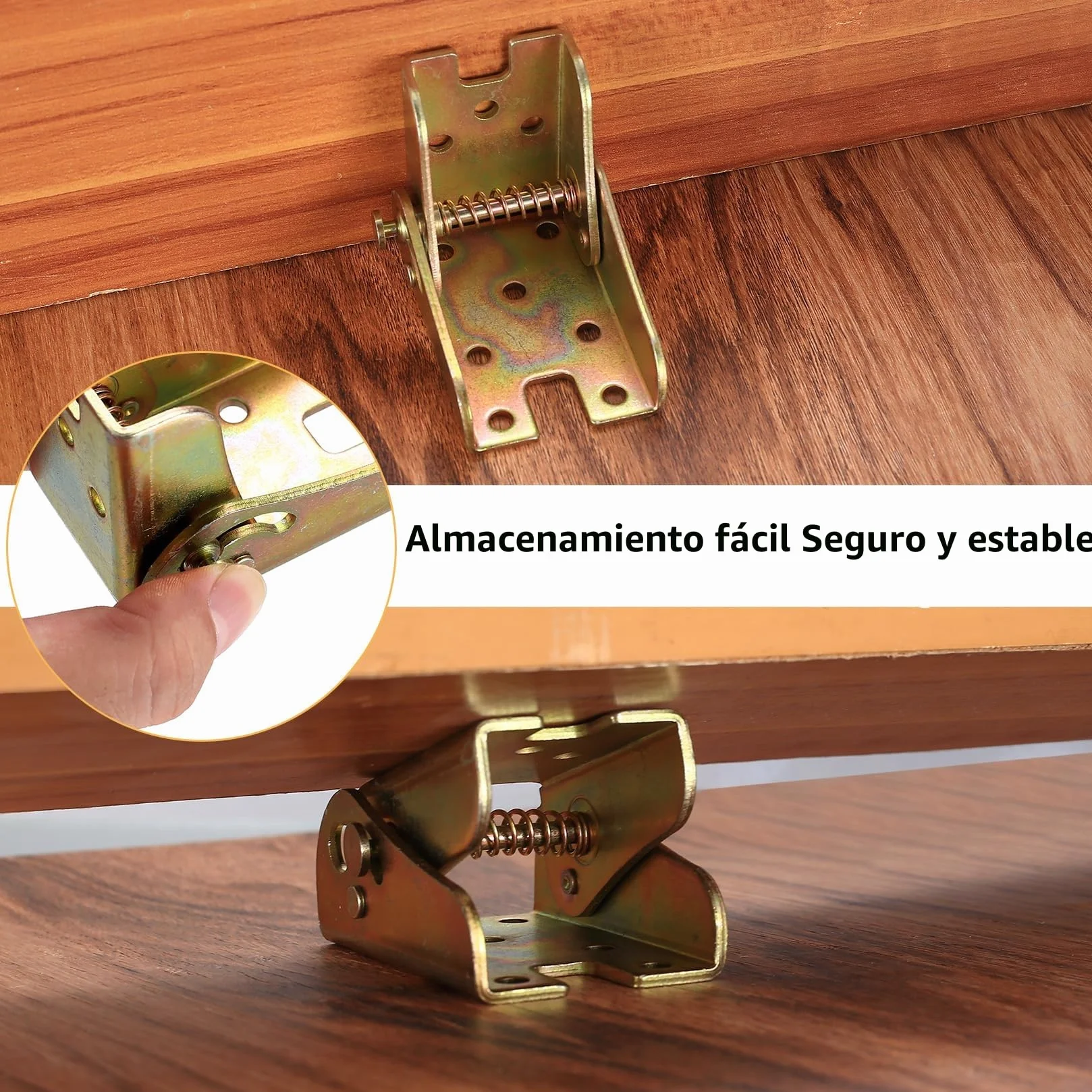 4 x Patas de Mesa Plegables con Bloqueo, Articulación de 90 grados con Auto Seguro, Soporte Plegable para Piernas de Mesa, Bisagras Plegables para Placas de Mesa, Cama, Armarios