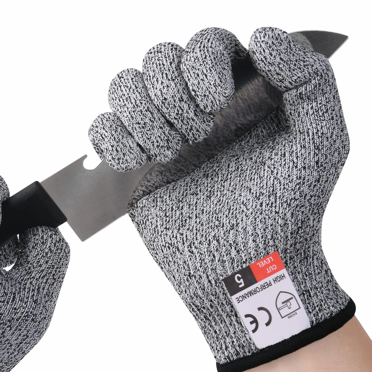 Flintronic Guantes Anticortes Nivel 5 (1 par), Resistentes al Corte, EN 388 Calidad Alimentaria, Protección para Cuchillos, Tallar Madera (M)