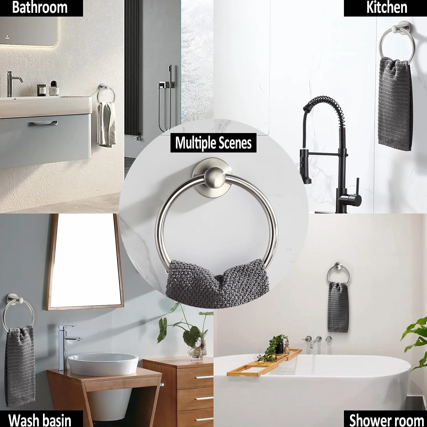 BGL Toallero de Acero Inoxidable 304 Cepillado Montaje en Pared para Baño