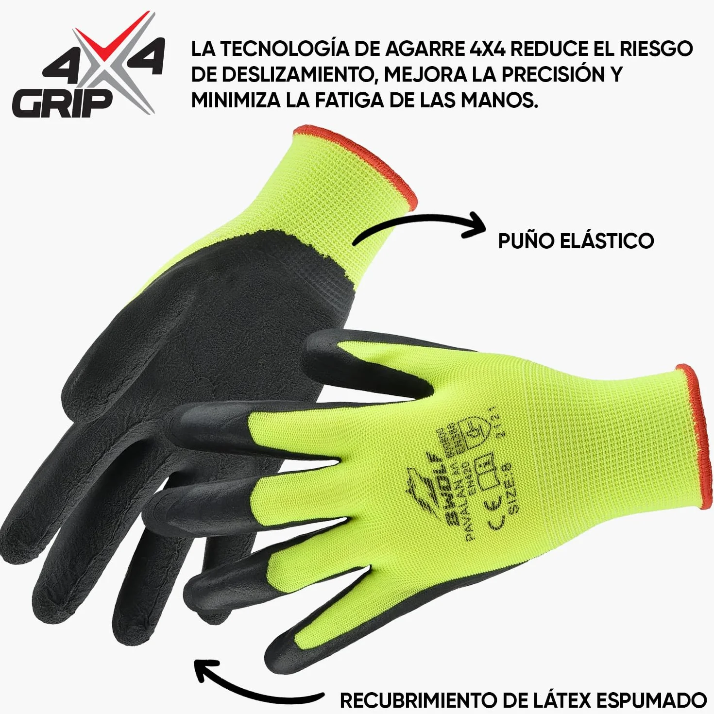 PAVALAN BWOLF Guantes de Trabajo 12/60 Pares Revestimiento Látex Resistente Antideslizantes Flexibles Industrial Mecánico