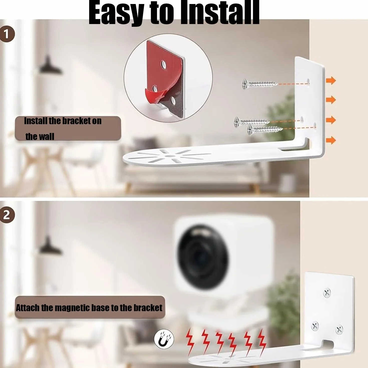 2pcs Soporte Camara vigilancia tapo Montaje Pared Universal para cámara de Techo en Forma L Cámara Metálico Accesorios Cámara Vigilancia Sistema Seguridad