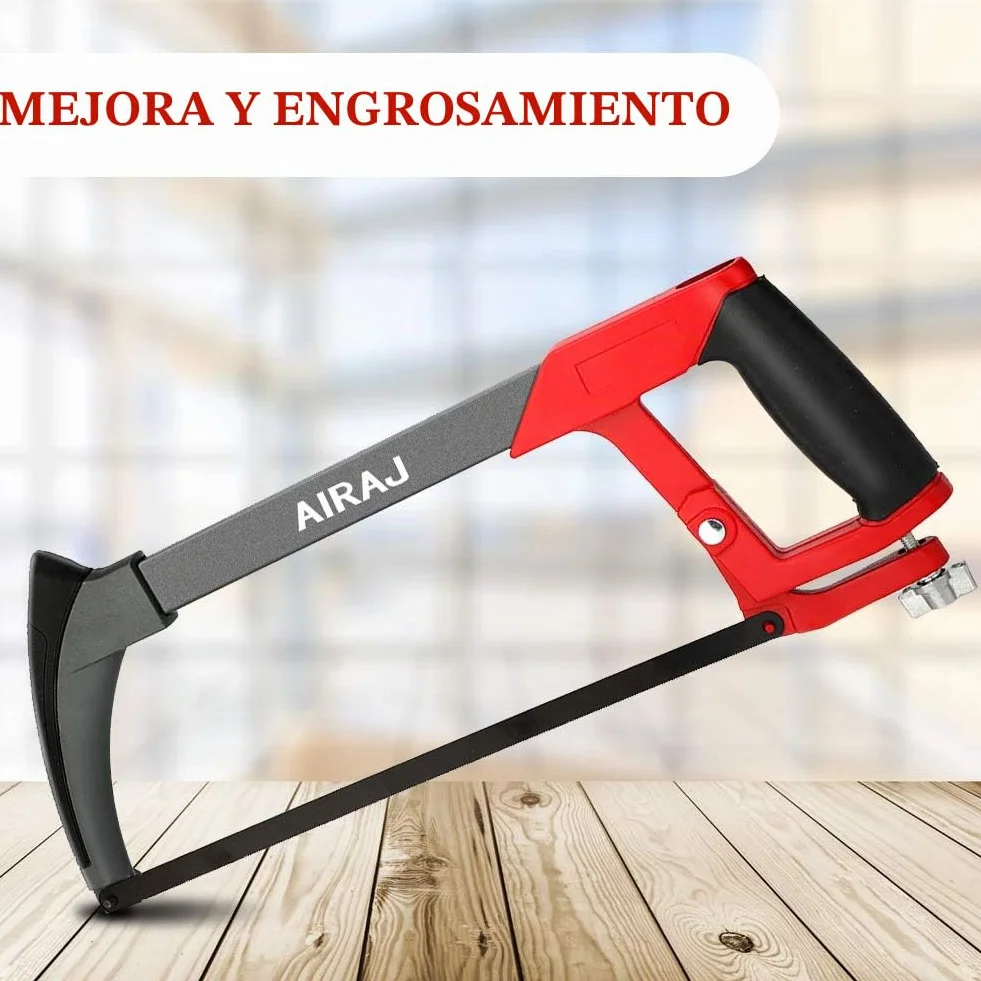 AIRAJ Sierra para Metales 300mm Ajusta la Tensión 2 Ángulos de Corte 45°/90° 10 Hojas