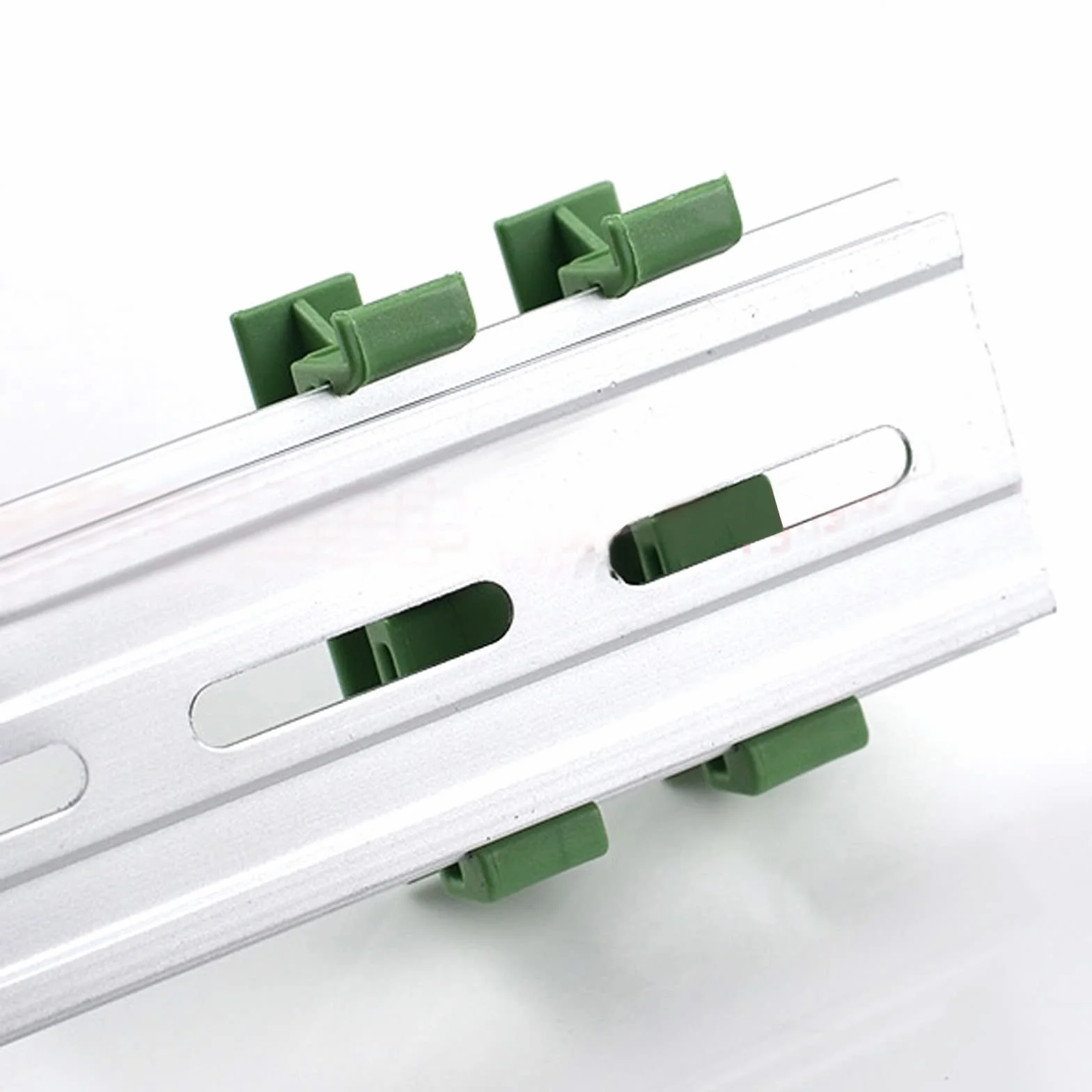 10 juegos(20 Piezas) Adaptador de Riel DIN C45 Soporte con Tornillos,Adaptador de Riel Placa de Circuito para carril DIN 45,verde