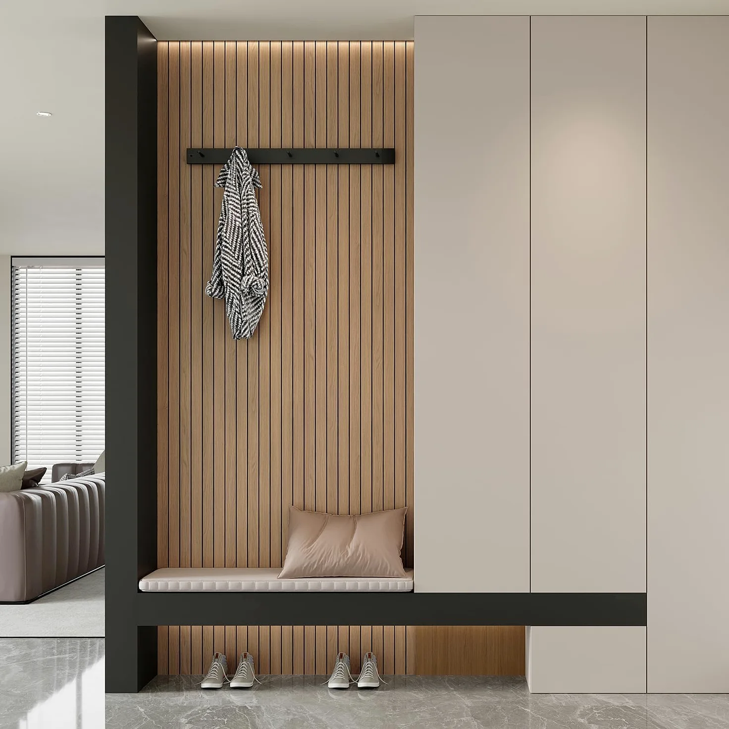 AMIGO Paneles acústicos de chapa de madera autoadhesivos,1,2 m² - 1 unidad 300 x 40 x 0,3 cm Paneles de pared 3D con aspecto de madera,acústico y decoración de paredes, salón,oficina,Color roble claro
