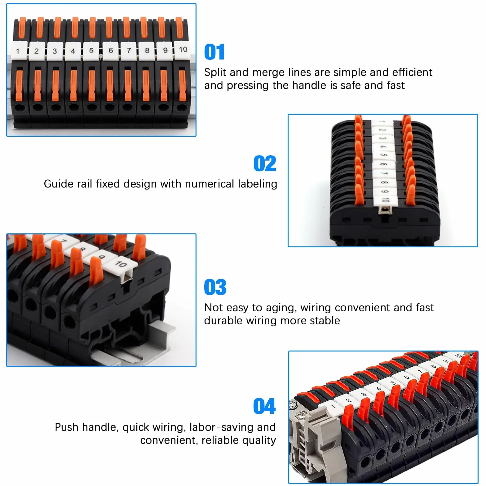 60 Piezas Conectores Electricos Rapidos Carril Din, Empalmes Cables Electricos, PCT-211 Bornas de Conexion Electrica, Terminales Electricos, Clemas Electricas Rapidas, para Cableado Rápido