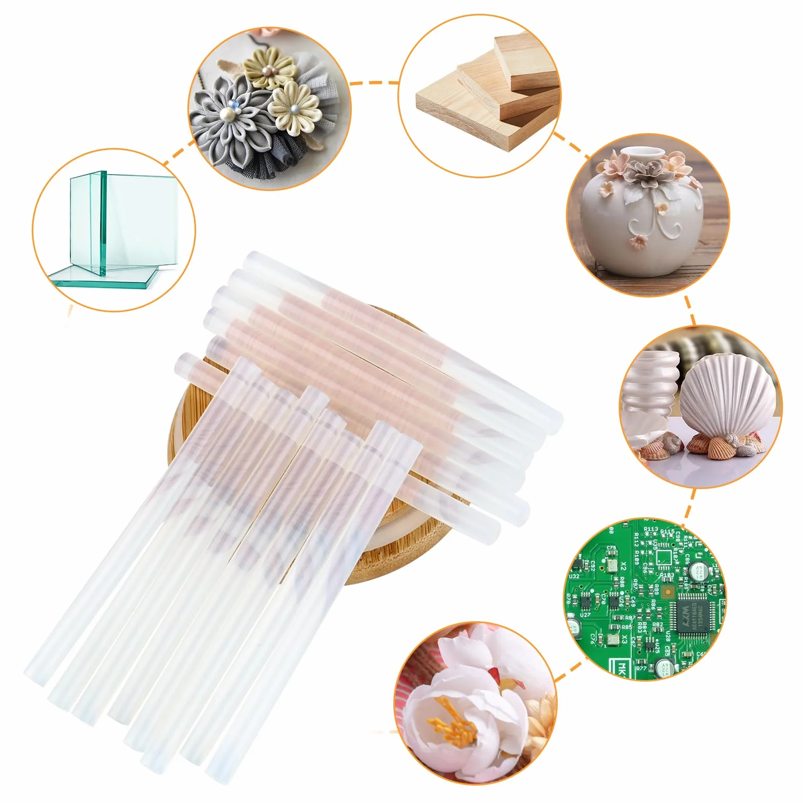 100 Piezas Barras Silicona Caliente 7mm X 100 mm, Barras de Silicona Termofusible Transparente, Barras de Pegamento Caliente para Pistola, Silicona Caliente Palos para Bricolaje, Sellado Y FijacióN