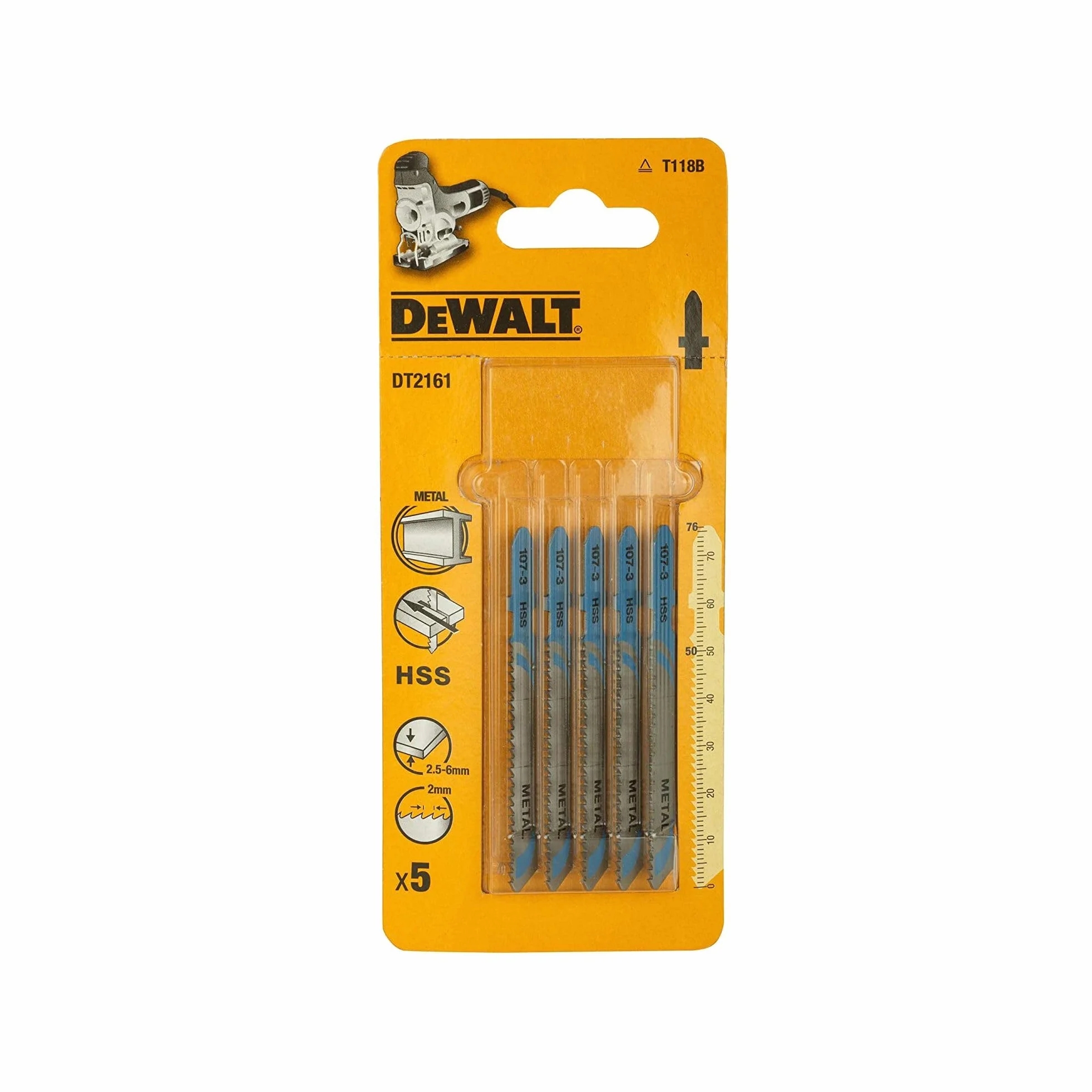 DeWalt Hojas de sierra de calar HSS 76 mm 2 mm para metales espesos no ferrosos aluminio