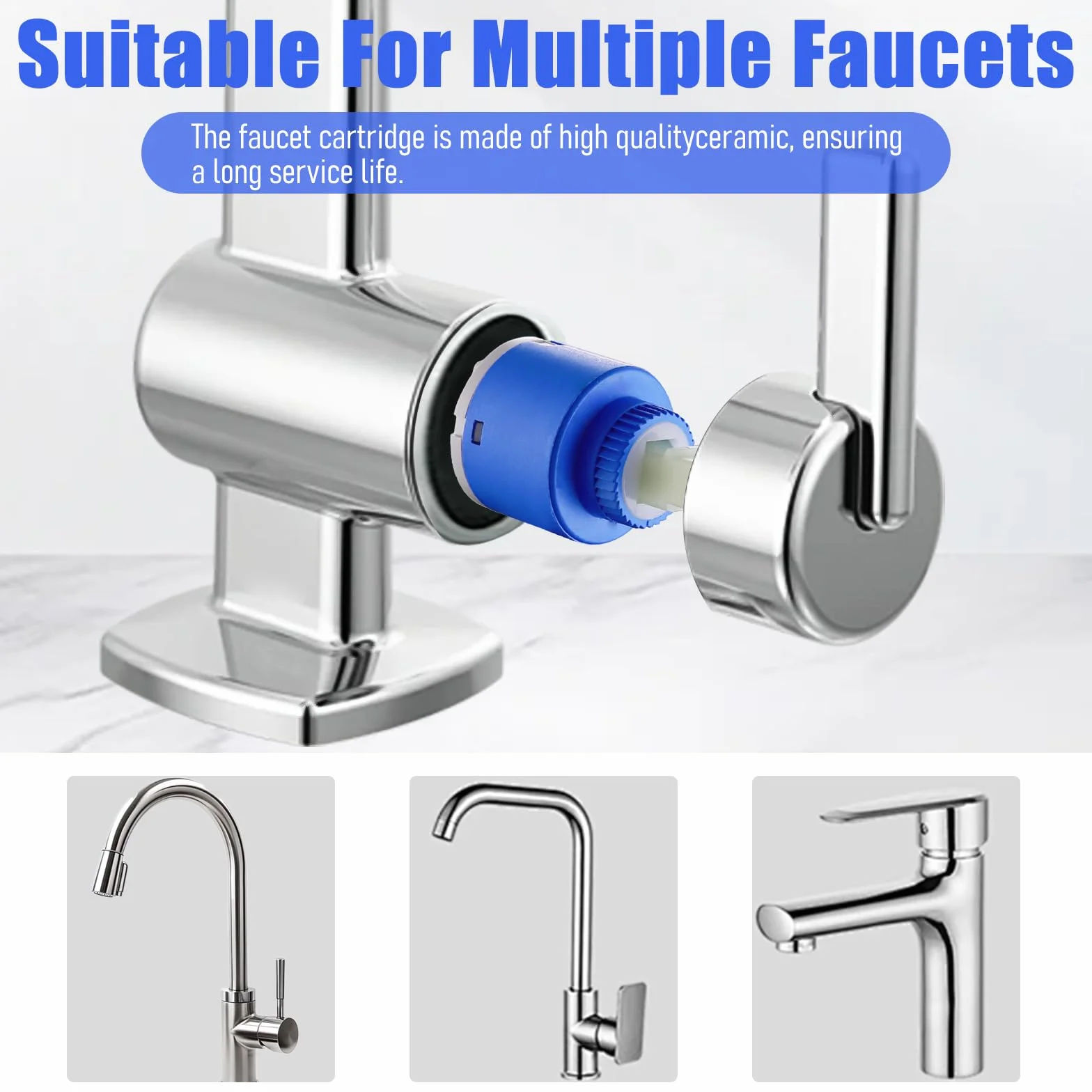 4 Piezas Cartucho de Cerámica para Grifo 35mm Cartuchos Grifos de Cerámica Fácil de Instalar Fuerte Resistente Cartucho Ceramico per Grifo para Reparación de Grifos Agua Cocina Ducha Lavabo