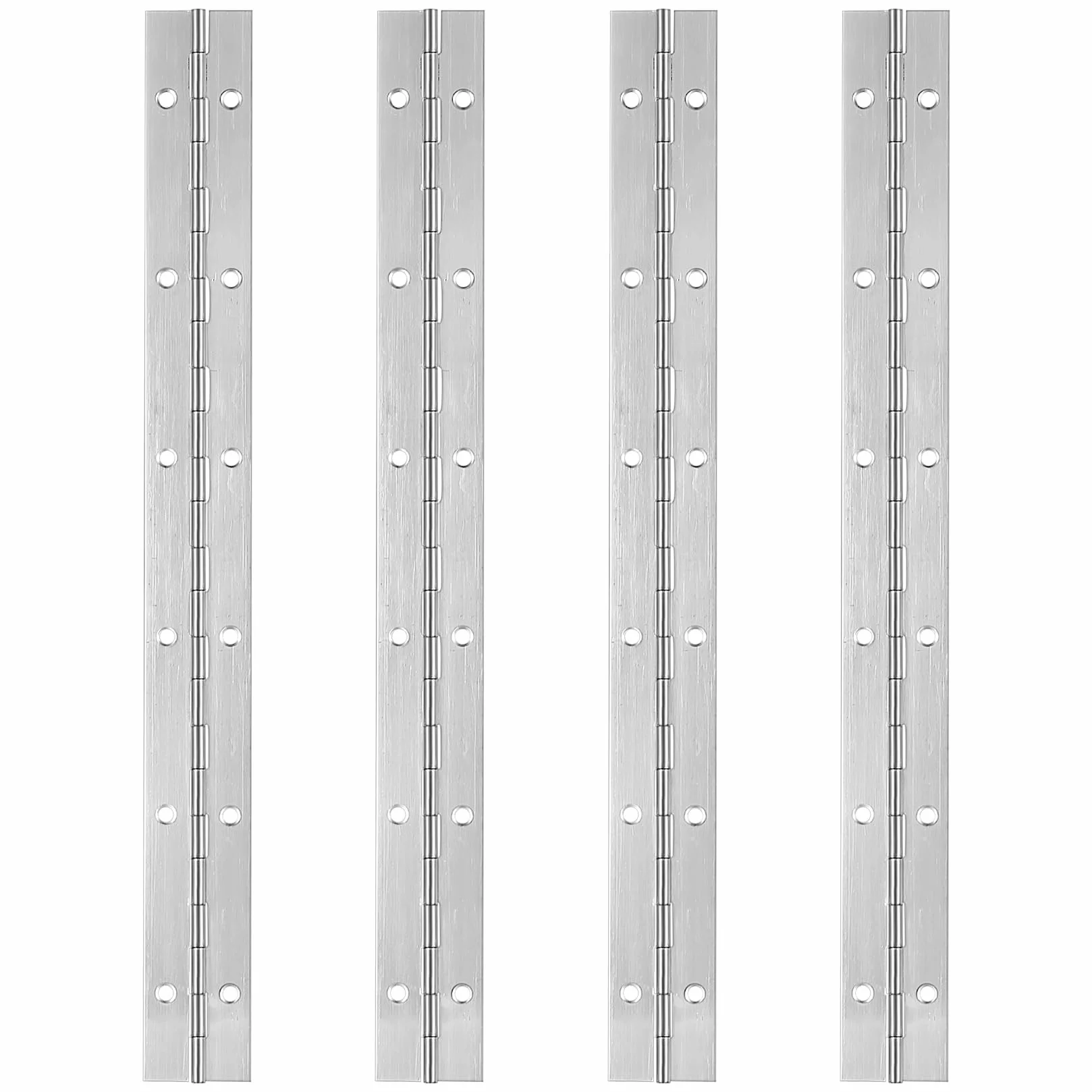 Bisagra de Piano de Acero Inoxidable 30 cm, Plegable con 12 Orificios, Resistente a la Corrosión, Incluye Tornillos