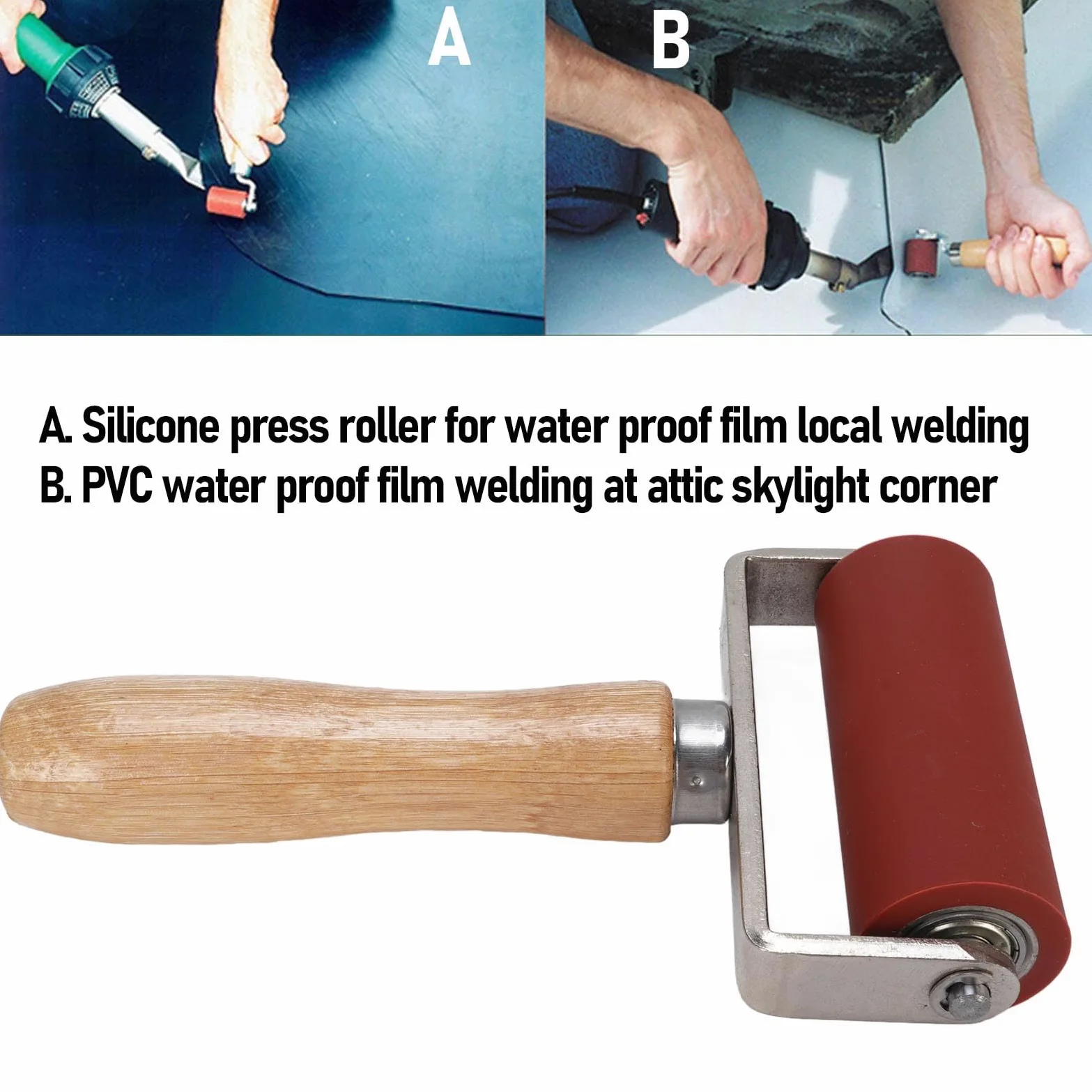 Rodillo de Costura de Silicona, Herramienta de Soldadura de Presión de Presión de Costura de Silicio Resistente a Alta Temperatura, Rodillo de Mano de 32 Mm de Diámetro de 80 Mm