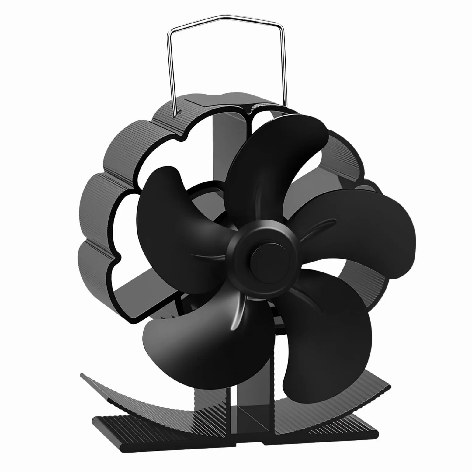 LURICO Ventilador de Chimenea sin electricidad, 5 Aspas Ventilador de Estufa, Ventilador de Estufa de Lena Silencioso para Estufas de Leña de Leña, Leña, Chimenea, Estufa (Negro)