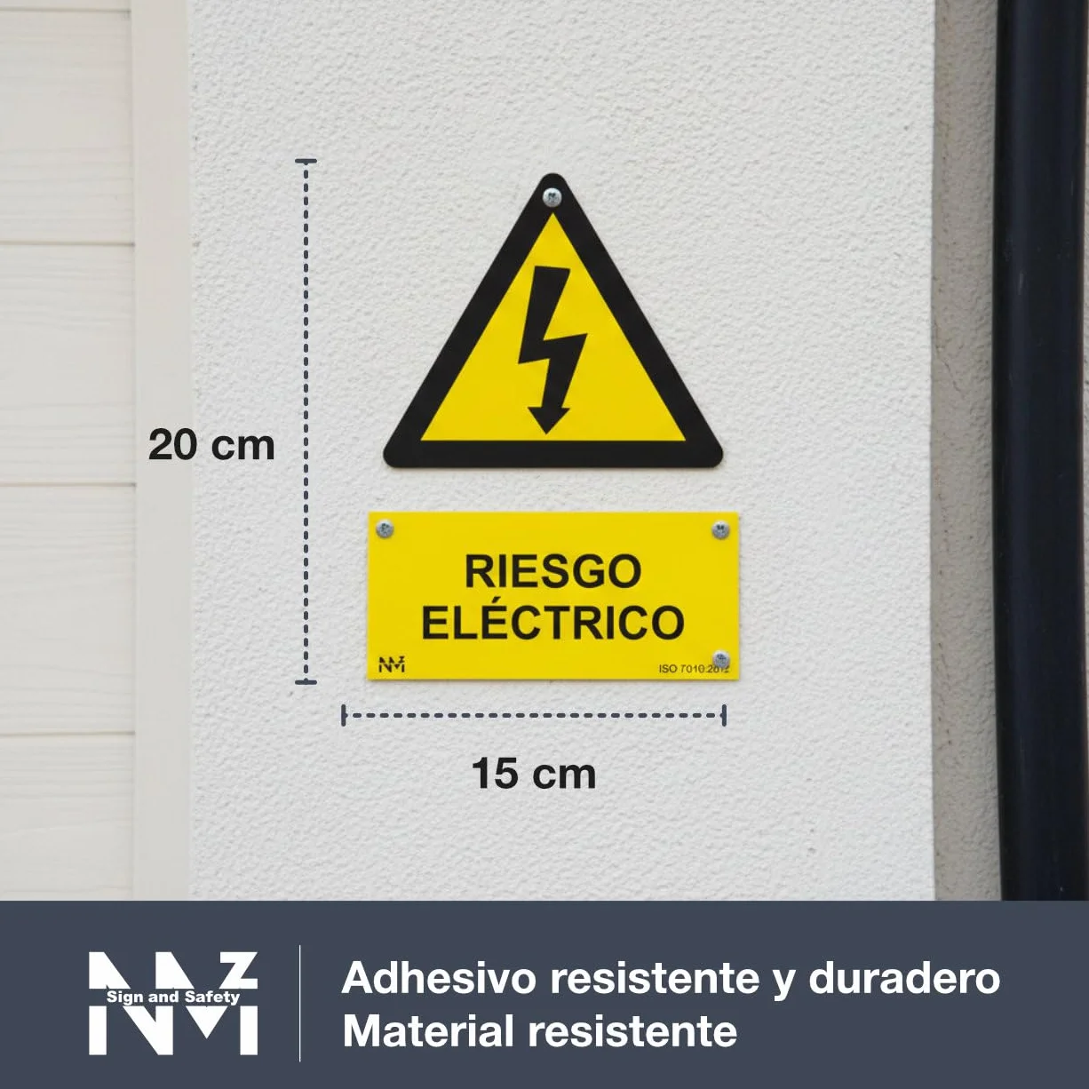 Normaluz RD35607 - Señal Adhesiva Riesgo Eléctrico Adhesivo de Vinilo 15 x 20 cm, Amarillo