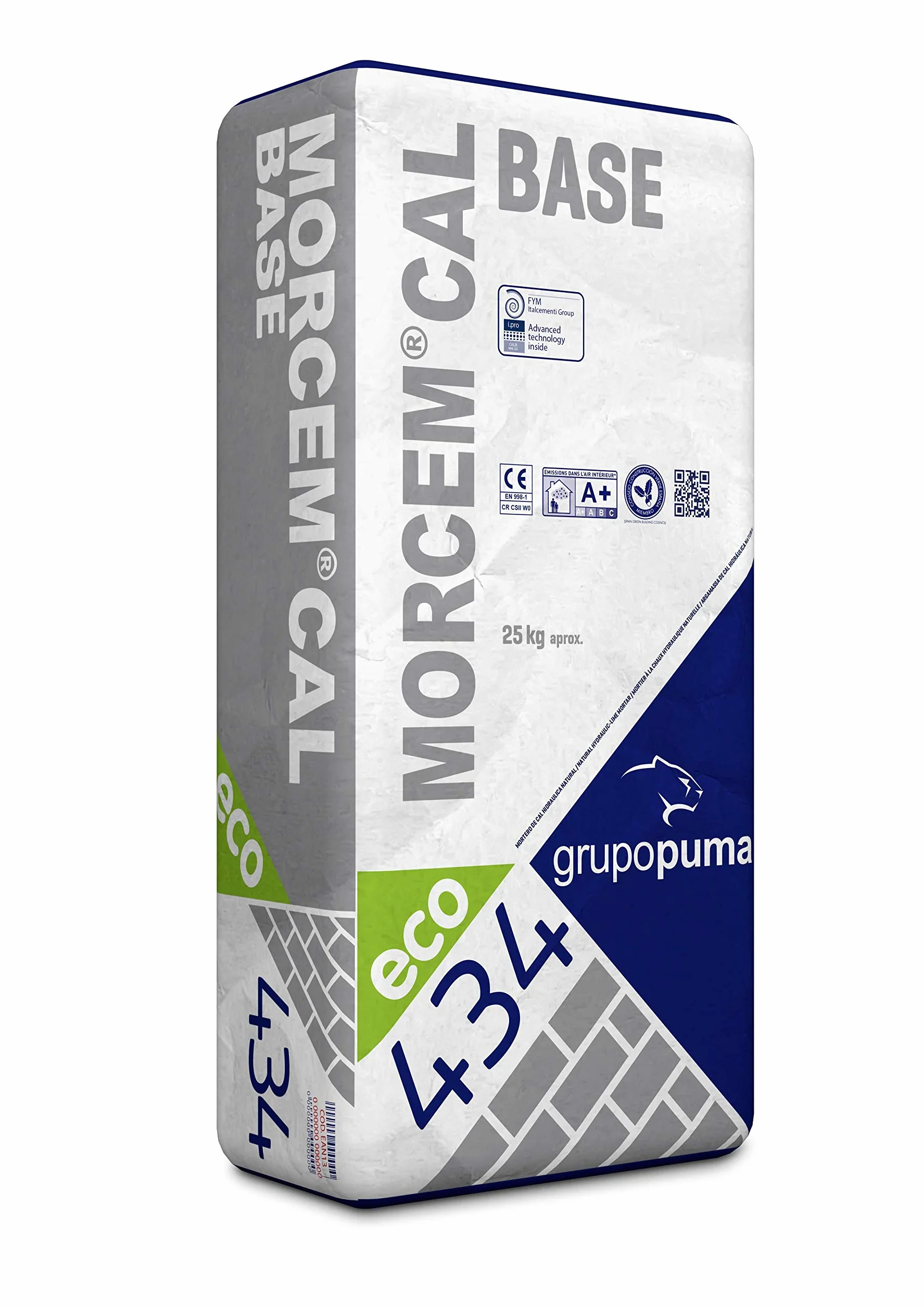 Morcem Cal Base Mortero de Cal para Enfoscados 25 kg Grupo Puma