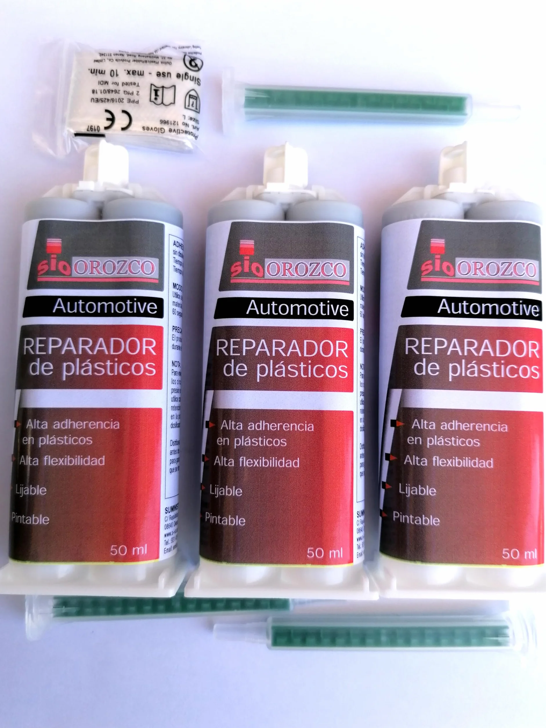 SIO 6x Pegamento para Plástico Bicomponente 50ml – Adhesivo Epoxi Alta Resistencia para ABS, PVC y Plásticos Duros – Reparación Fuerte y Rápida Automoción, Hogar e Industria