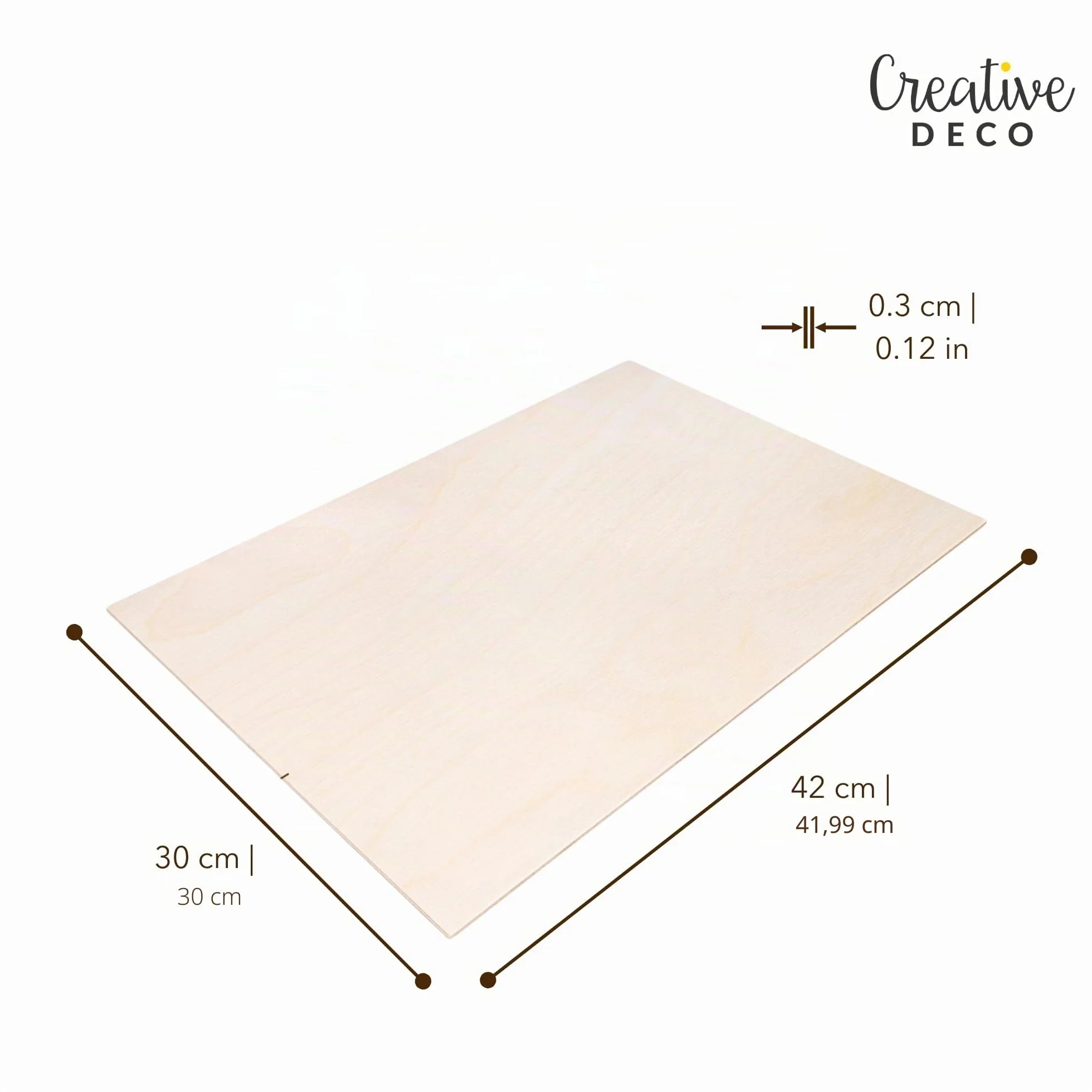 Creative Deco 10 x A3 Tablero Madera Manualidades Contrachapado | 420 x 300 x 3 mm (+/- 2mm) | Chapa Maciza Abedul Maderas para Bricolaje | Pirograbado, Corte por Laser, CNC Router, Modelado
