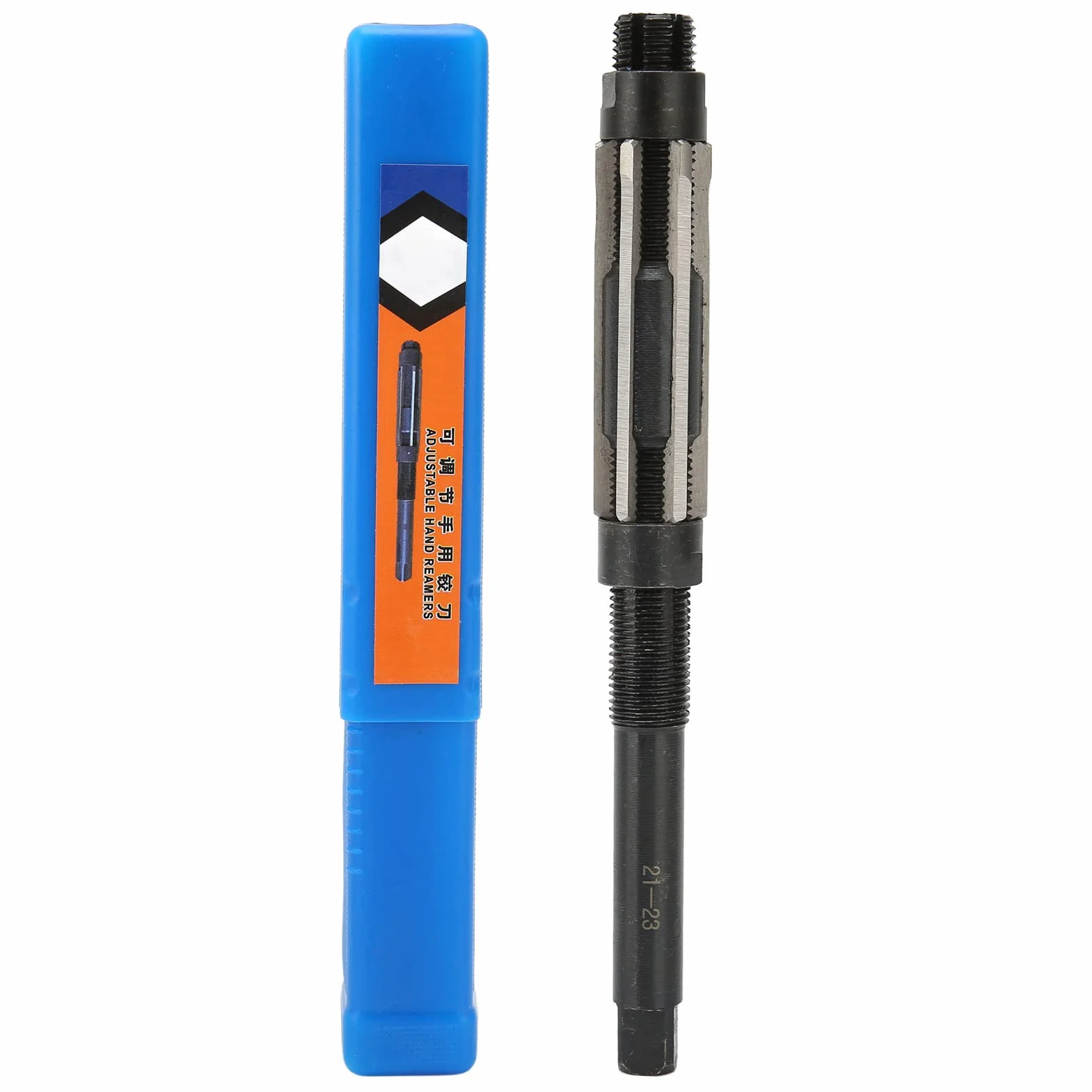 Escariador Manual Ajustable, Herramienta de Escariadores de Sujeción 6 filos 64 mm de longitud 9SiCr 21-23 mm Rango de ajuste para materiales metálicos