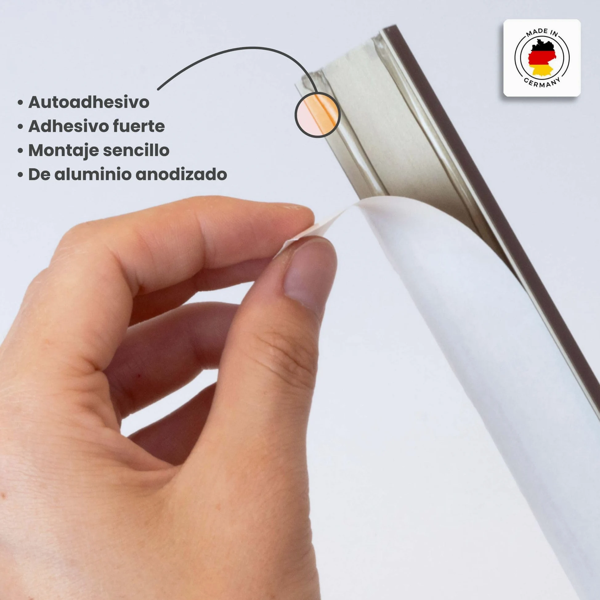 Perfil autoadhesivo para cantonera de escalera de 135 cm x 25 mm x 10 mm de aluminio, perfil de suelo para ángulo de escalera champán