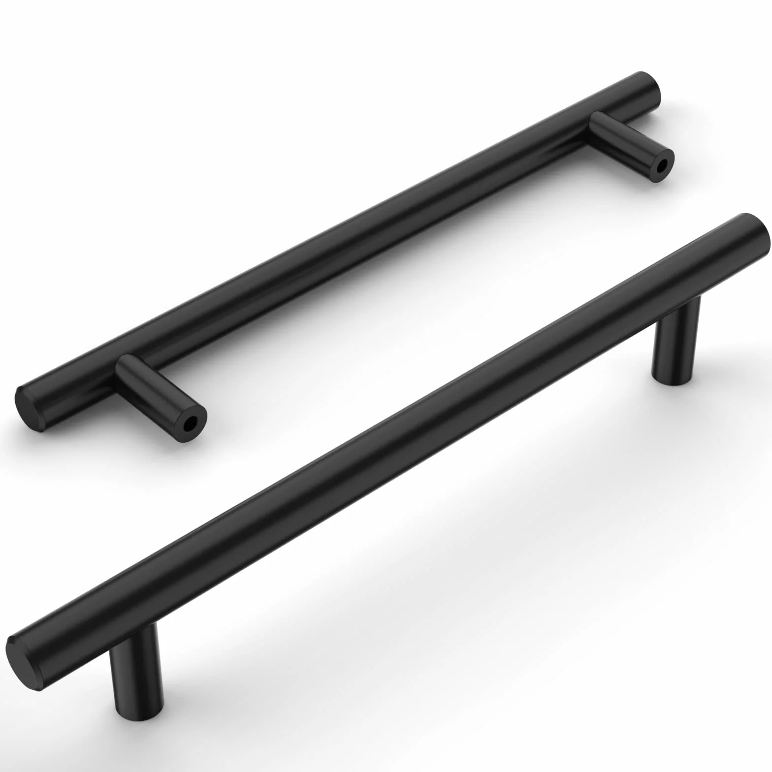 Amerdeco 12 Piezas Tiradores de Cocina 160mm Tiradores de Acero Inoxidable Negro para Armarios, Cajones y Puertas Correderas UK0009