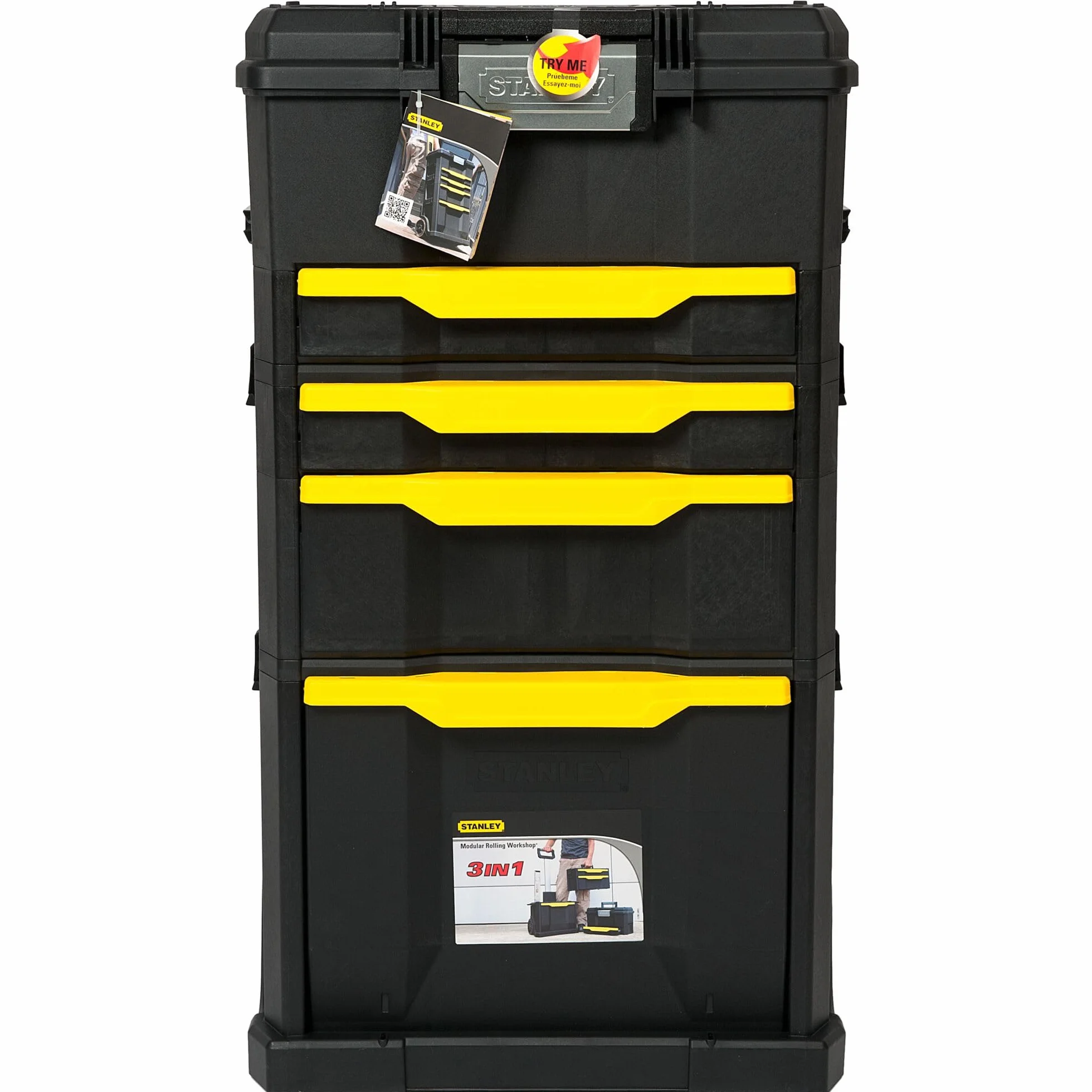 STANLEY Modular Taller Rodante 3 en 1 con Ruedas, Asa Telescópica, 35 kg