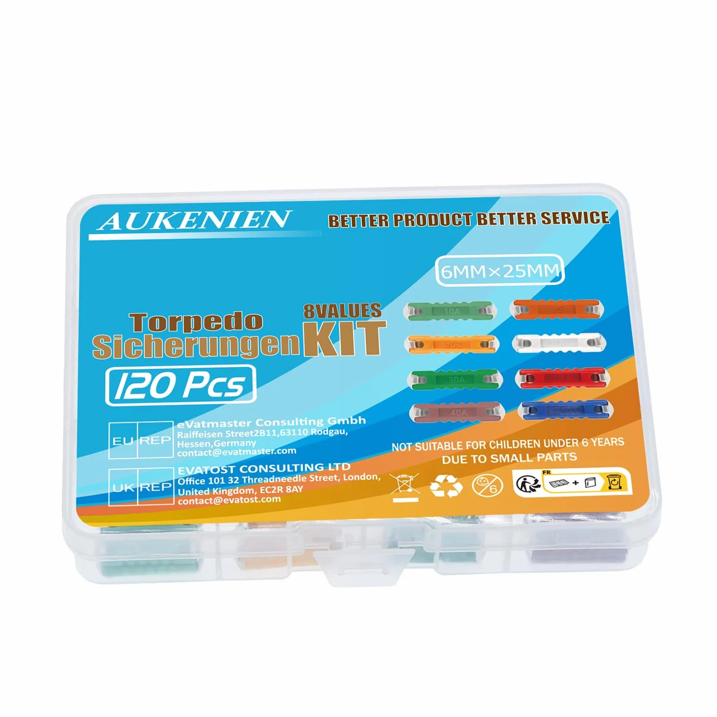 Fusibles Cerámicos de Coche Torpedo 5A 8A 10A 16A 20A 25A 30A 40A para Coches Clásicos