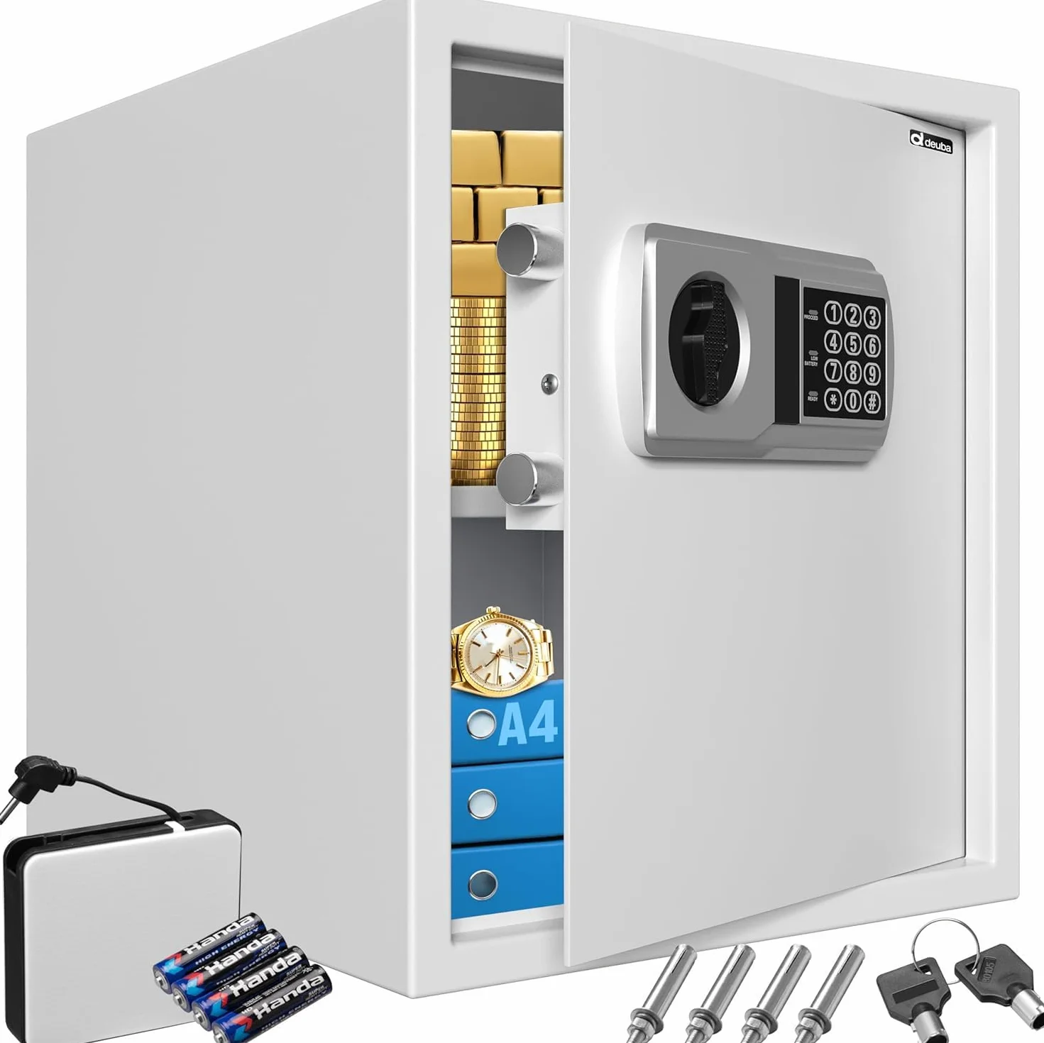 Deuba Caja Fuerte de Seguridad Electrónica 35x40x40cm Cerradura de Combinación Pared Suelo