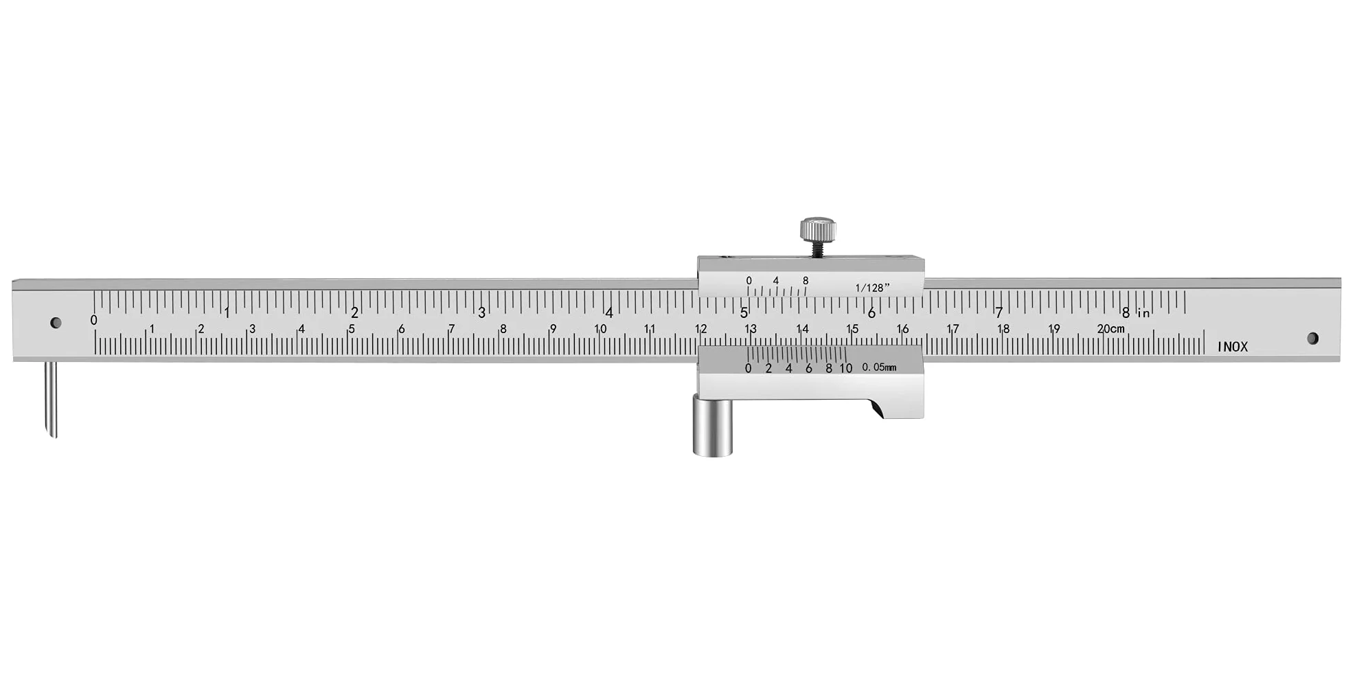 Calibrador de medición cruzado paralelo 0–20 cm (0–8 pulgadas) con 2 agujas de carburo de tungsteno/agujas, calibre de medición de acero inoxidable, plantilla de marcado, herramienta de