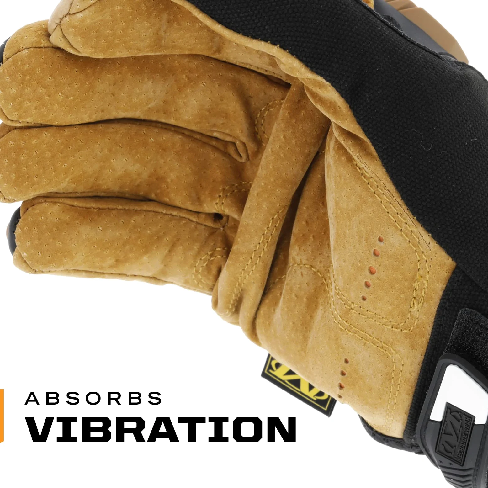 Mechanix Wear - Leather M-Pact Guantes (Small, Marrón/Negro)