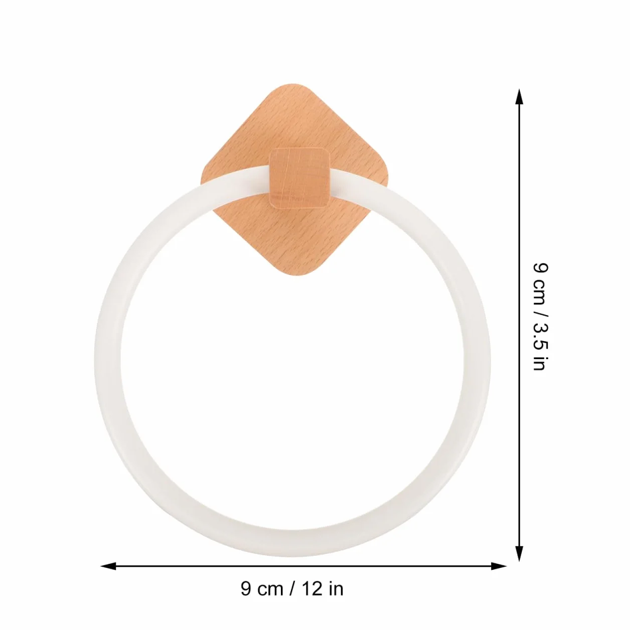 Angoily Toallero de Baño de Madera Adhesivo Sin Perforación 6.69x6.69x3.54in Organizador Circular Compacto para Almacenamiento de Toallas