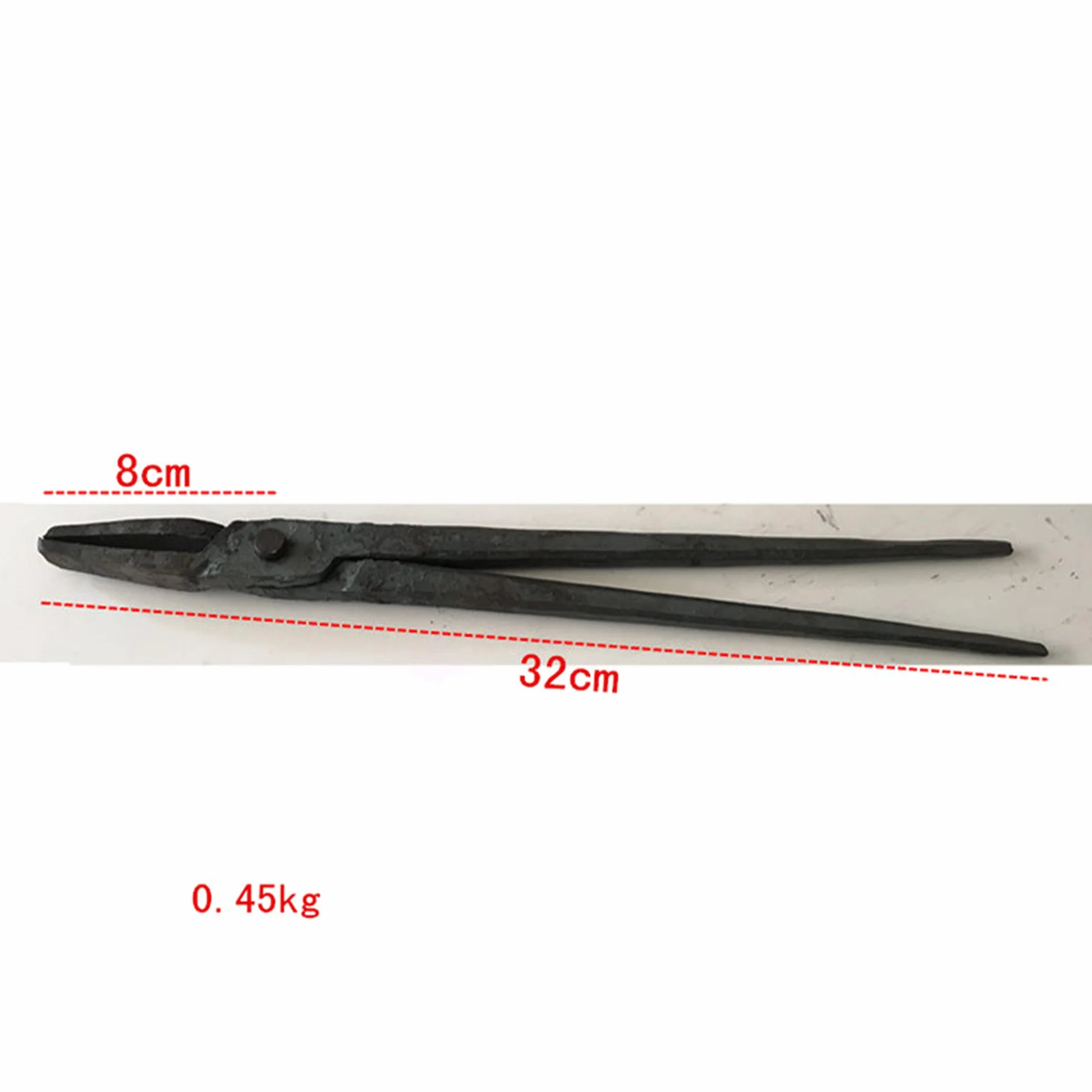 Tenaza de forja Pinzas planas Pinza de herrero 320mm 450g Pinzas de forja tornillo de banco yunque para la fabricación de cuchillos Forja del yunque del herrero herrero
