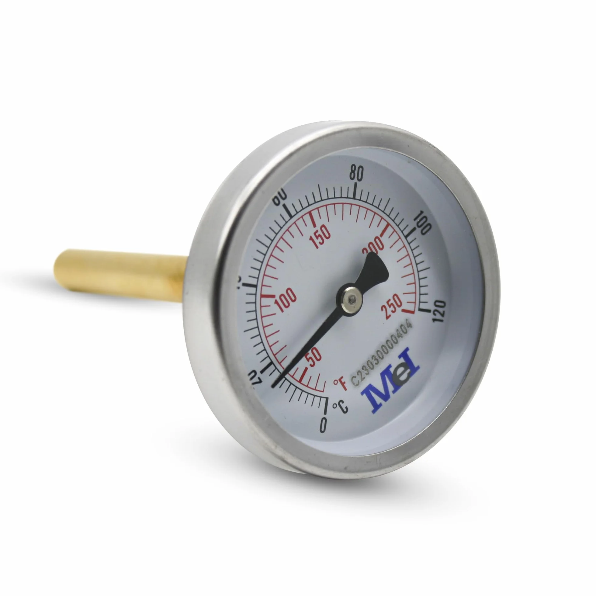 DOJA Barcelona | Termómetro para Tuberías y Caldera 0-120 ºC | Pack 1 | Ø63mm | Bimetalico | Para Cocina, Exterior y Agua Caliente