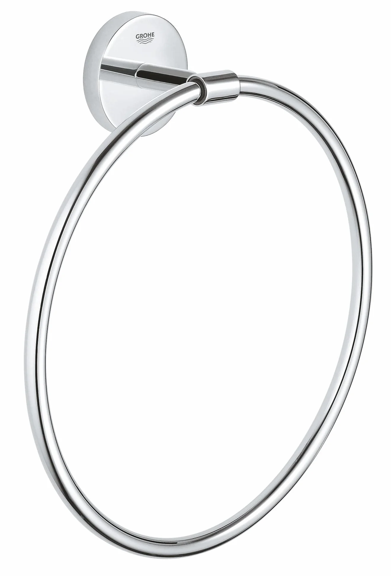 Grohe Start Cosmopolitan QuickFix - Toallero Individual de argolla, Cromo, para Pegar (Pegamento QuickGlue A1) o atornillar, Ref. 41167000