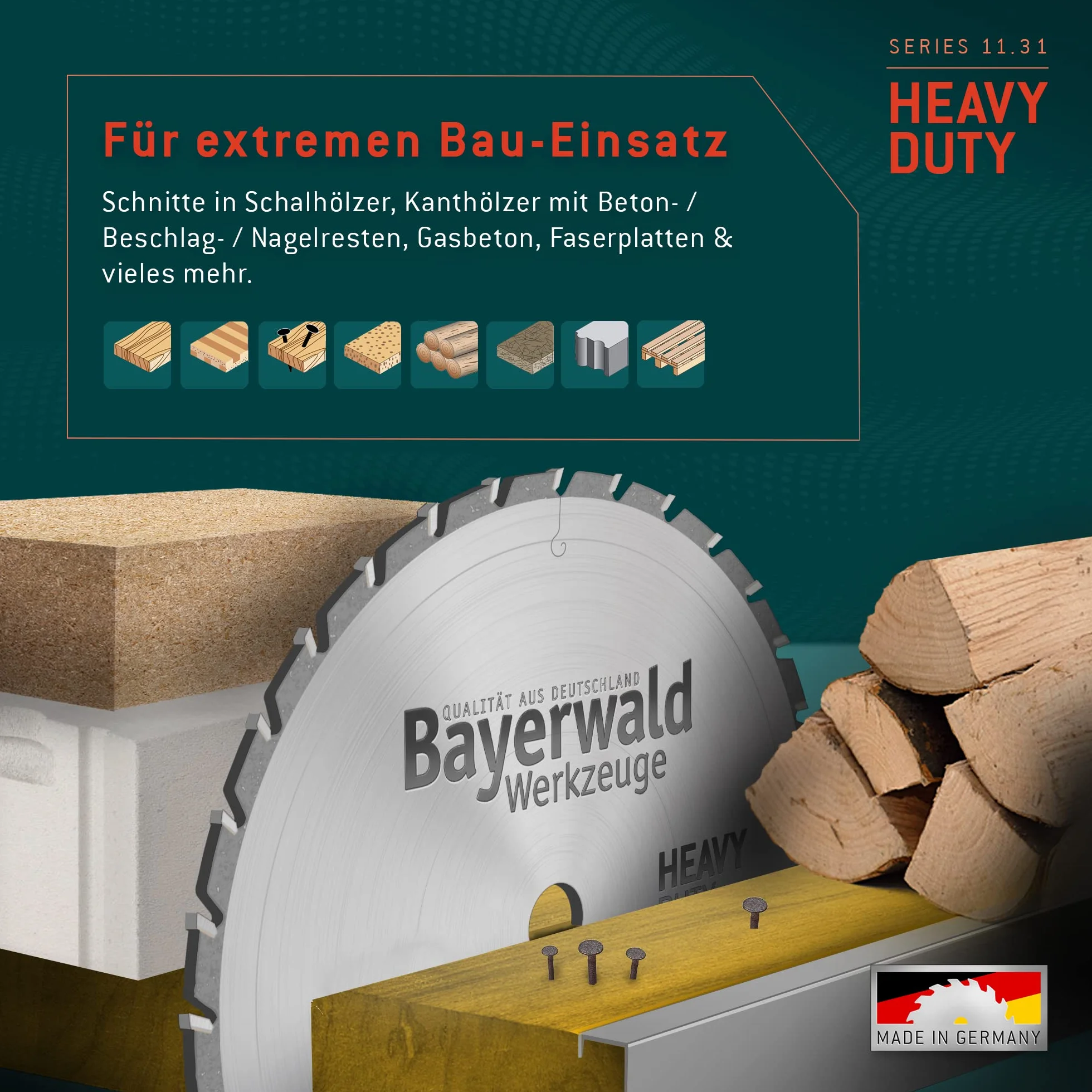 Bayer Bosque – Hm – Hoja de sierra circular (210 mm de diámetro x 3,2 mm x 30 mm, dentado plano con fase (14 dientes) | orificios: 2/7/42 |nagelfest para uso en obras extremas