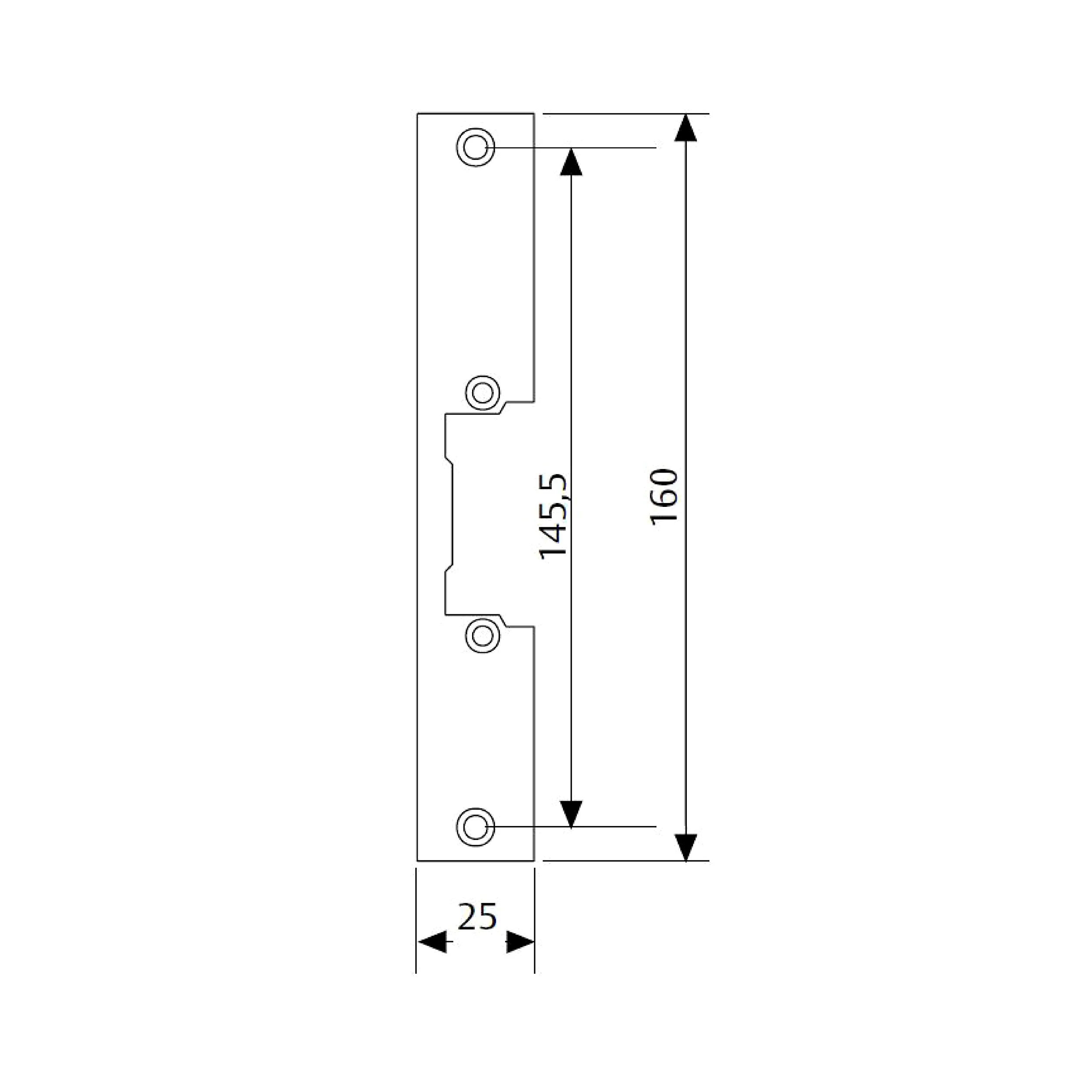 TESA Cerradero Eléctrico de Embutir, Frente Corto C, Acero Inoxidable, 12 V, Automático, para Puertas de Madera o Carpintería Metálica