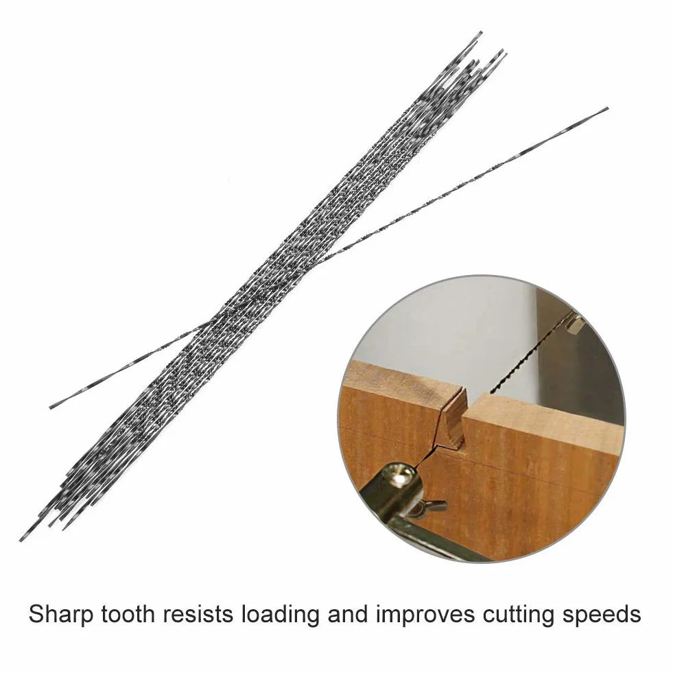 12pcs Scroll Saw Blades, Hojas de Sierra de Desplazamiento, Sierra Marqueteria con Dentado en Espiral para Madera