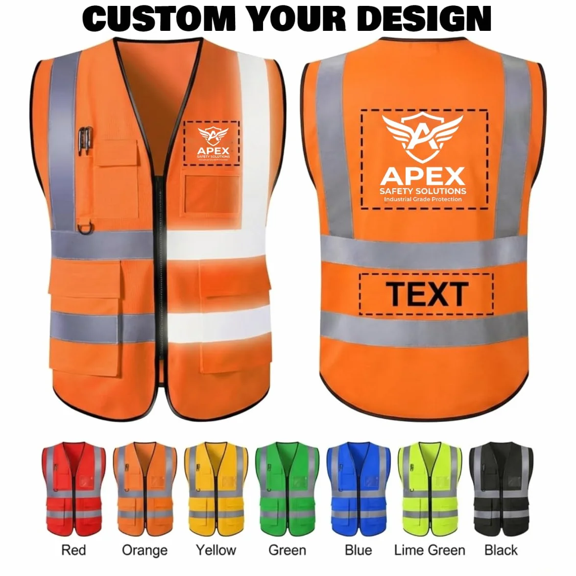 Chaleco de seguridad reflectante de alta visibilidad personalizado para construcción, tráfico y seguridad